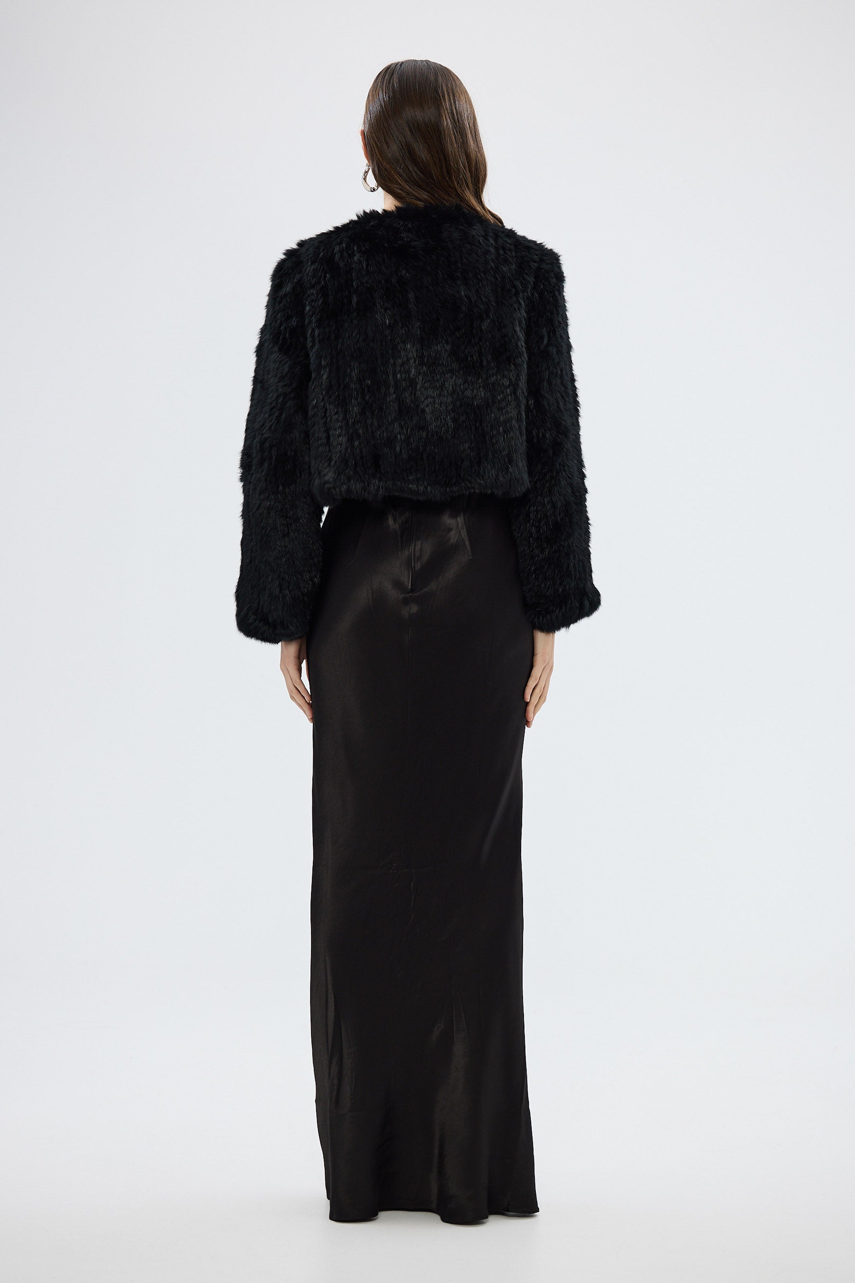 bubish Lola Crop Jacket Black FUR JACKET