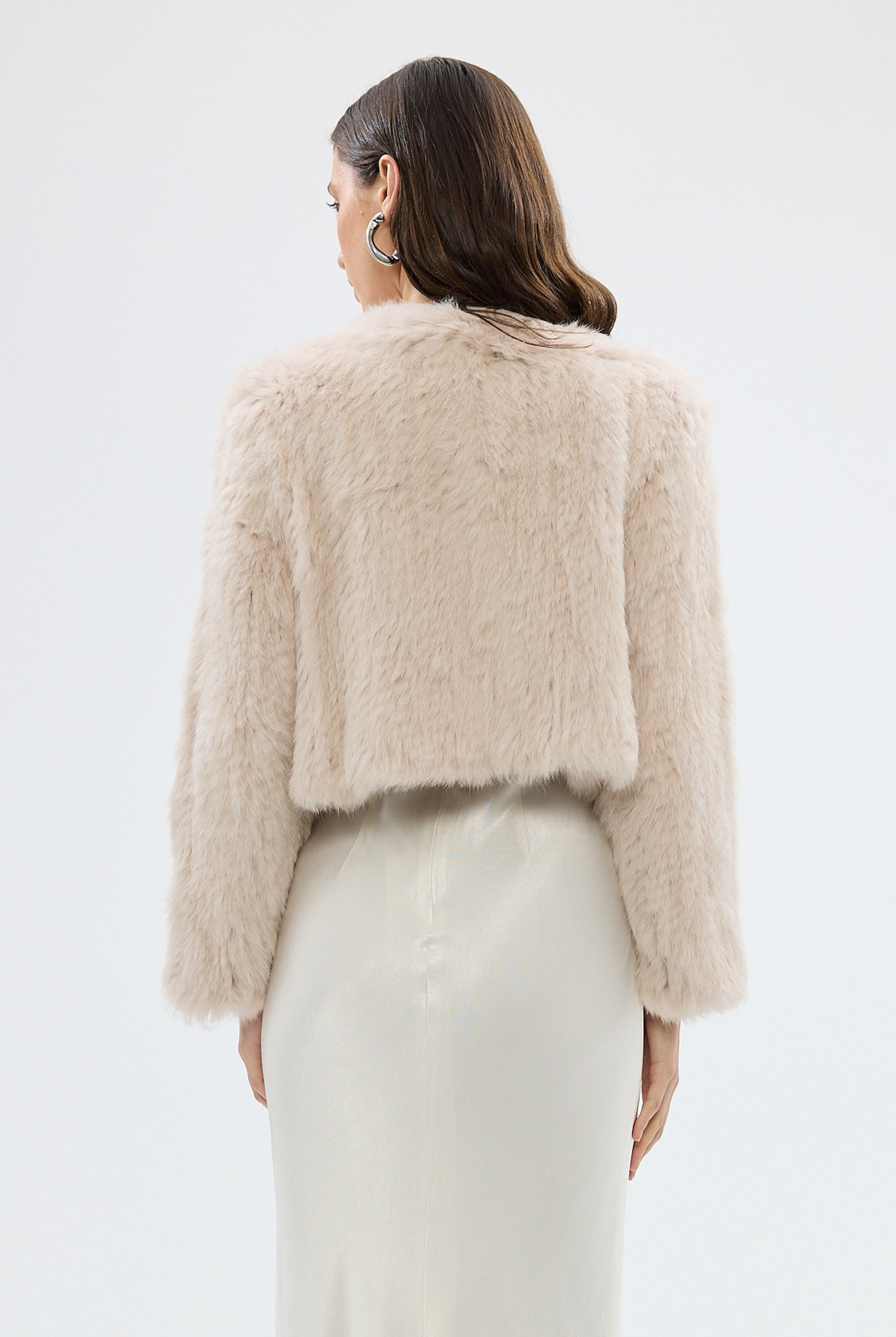 bubish Lola Crop Jacket Stone FUR JACKET
