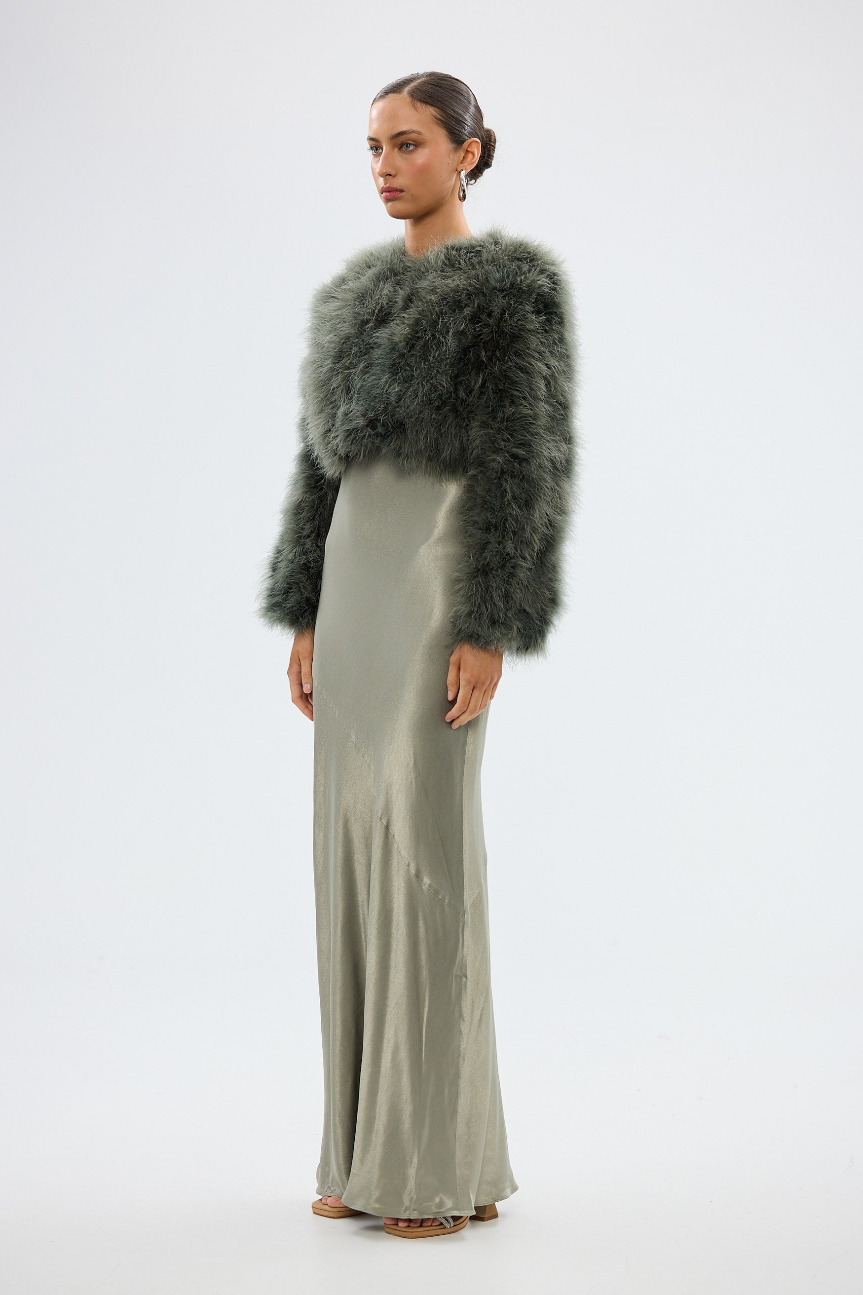 bubish Manhattan Crop Jacket Forest Green FEATHER JACKETS