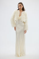 bubish Manhattan Crop Feather Jacket Ivory JACKET