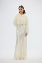 bubish Manhattan Crop Feather Jacket Ivory JACKET