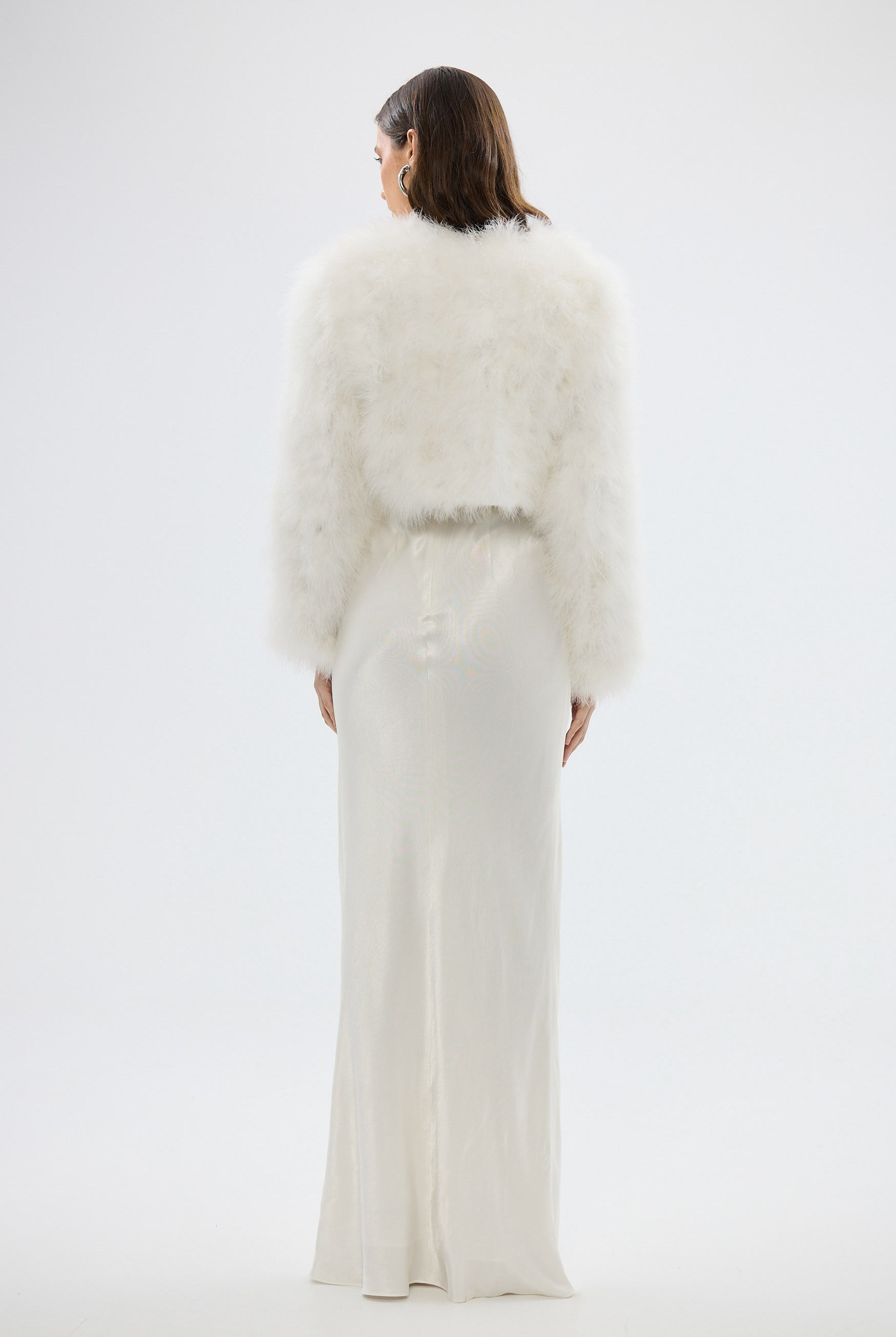 Manhattan Crop Jacket - White FEATHER JACKET