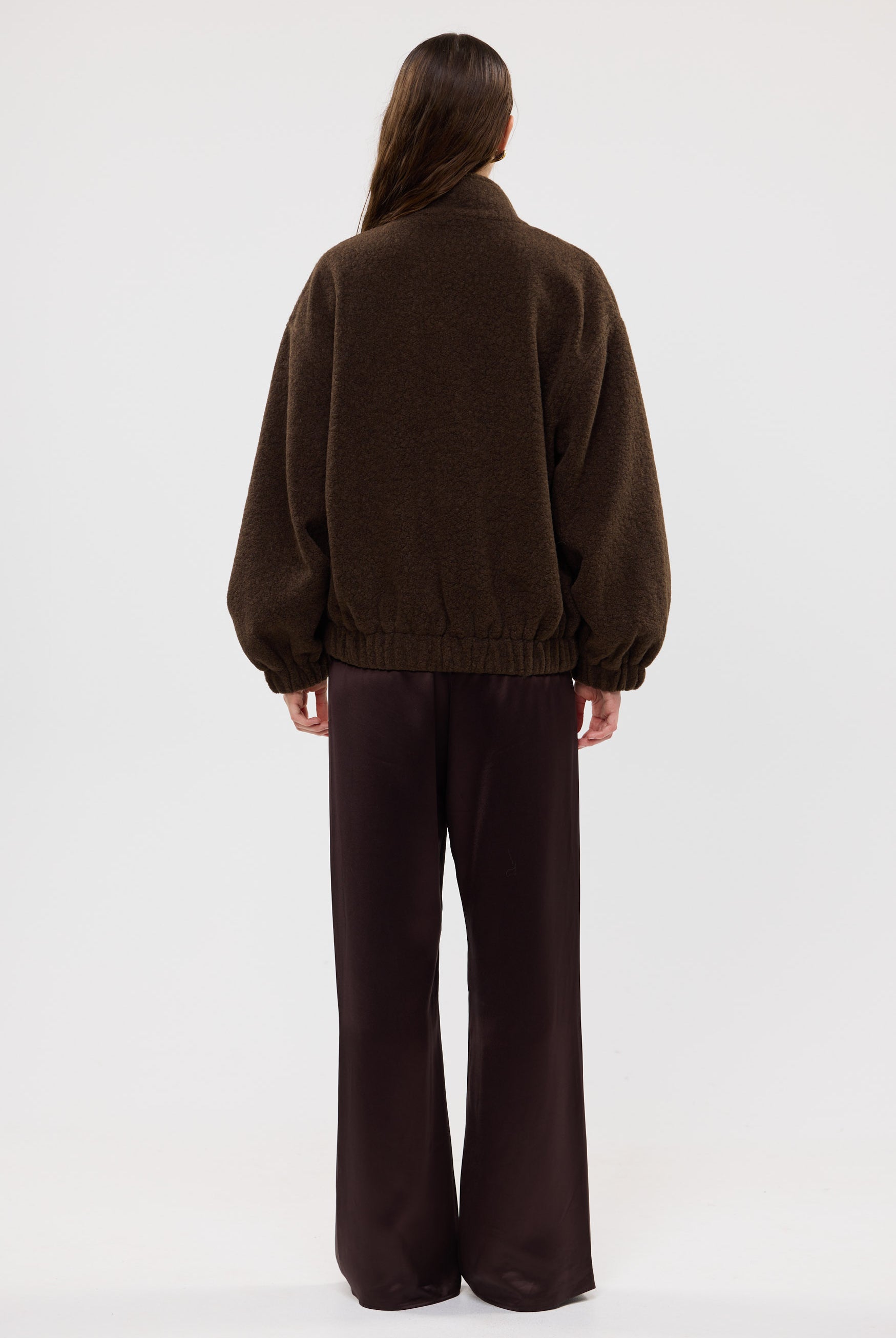 bubish Mason Boucle Bomber Jacket Chocolate BOUCLE BOMBER JACKET