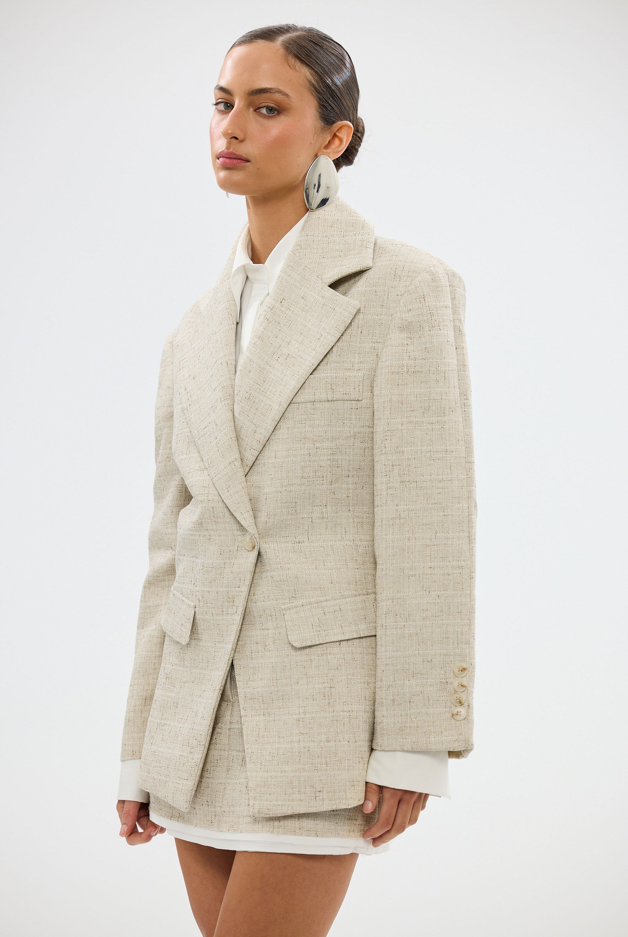 bubish Mattie Cinched Blazer - Natural MINI SKIRT