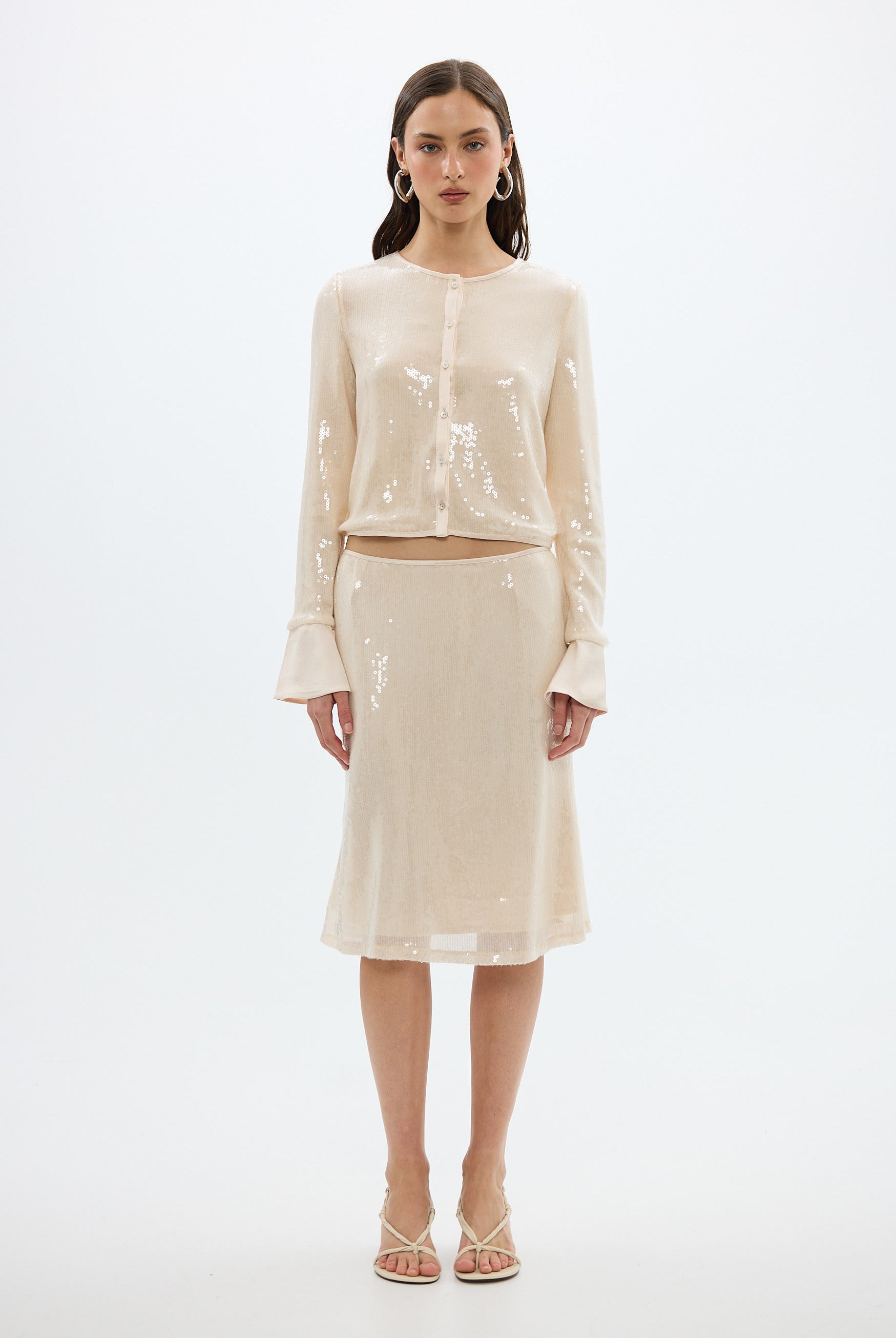 bubish Nadine Sequin Skirt Pale Pink PARTY SKIRT