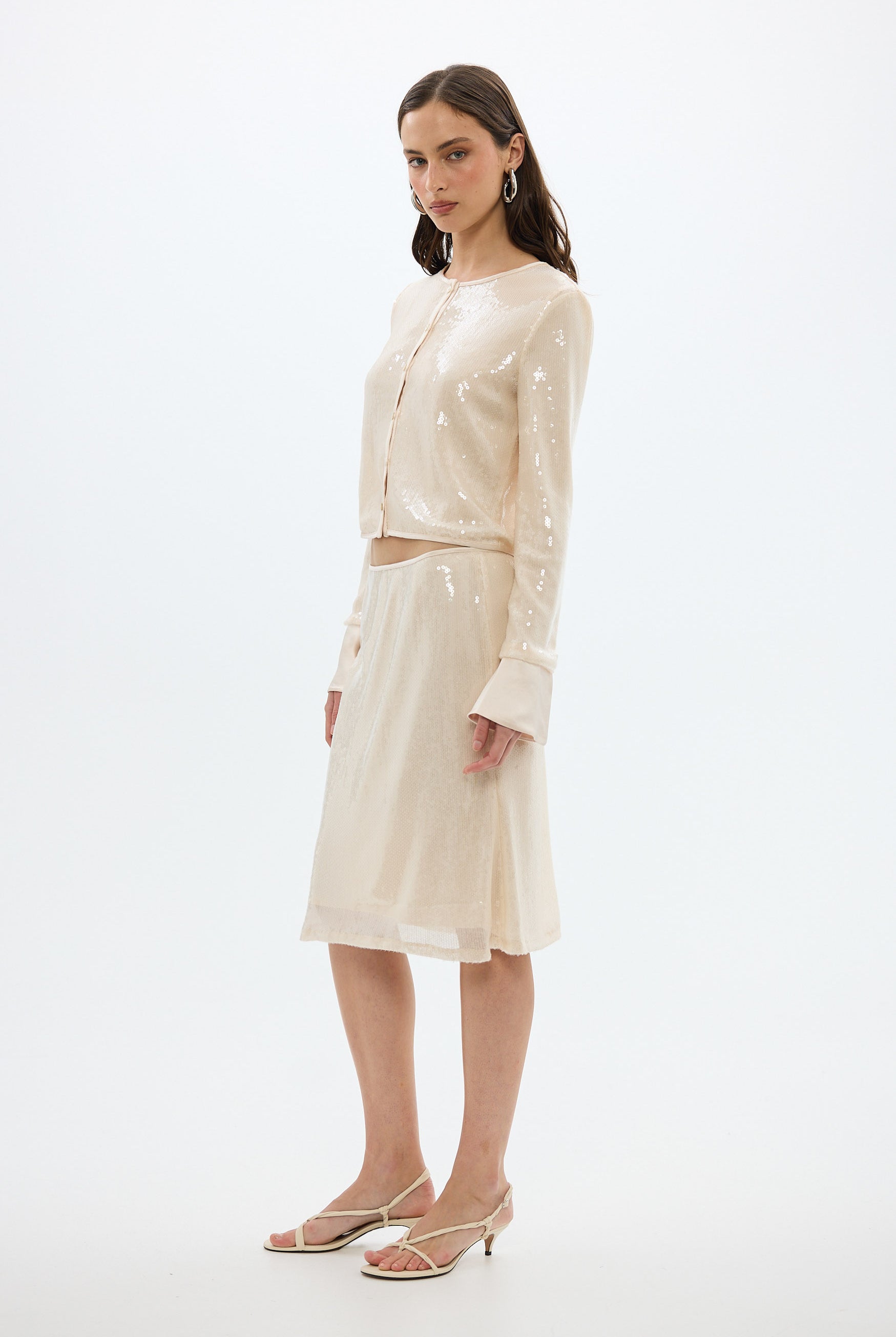 bubish Nadine Sequin Skirt Pale Pink PARTY SKIRT