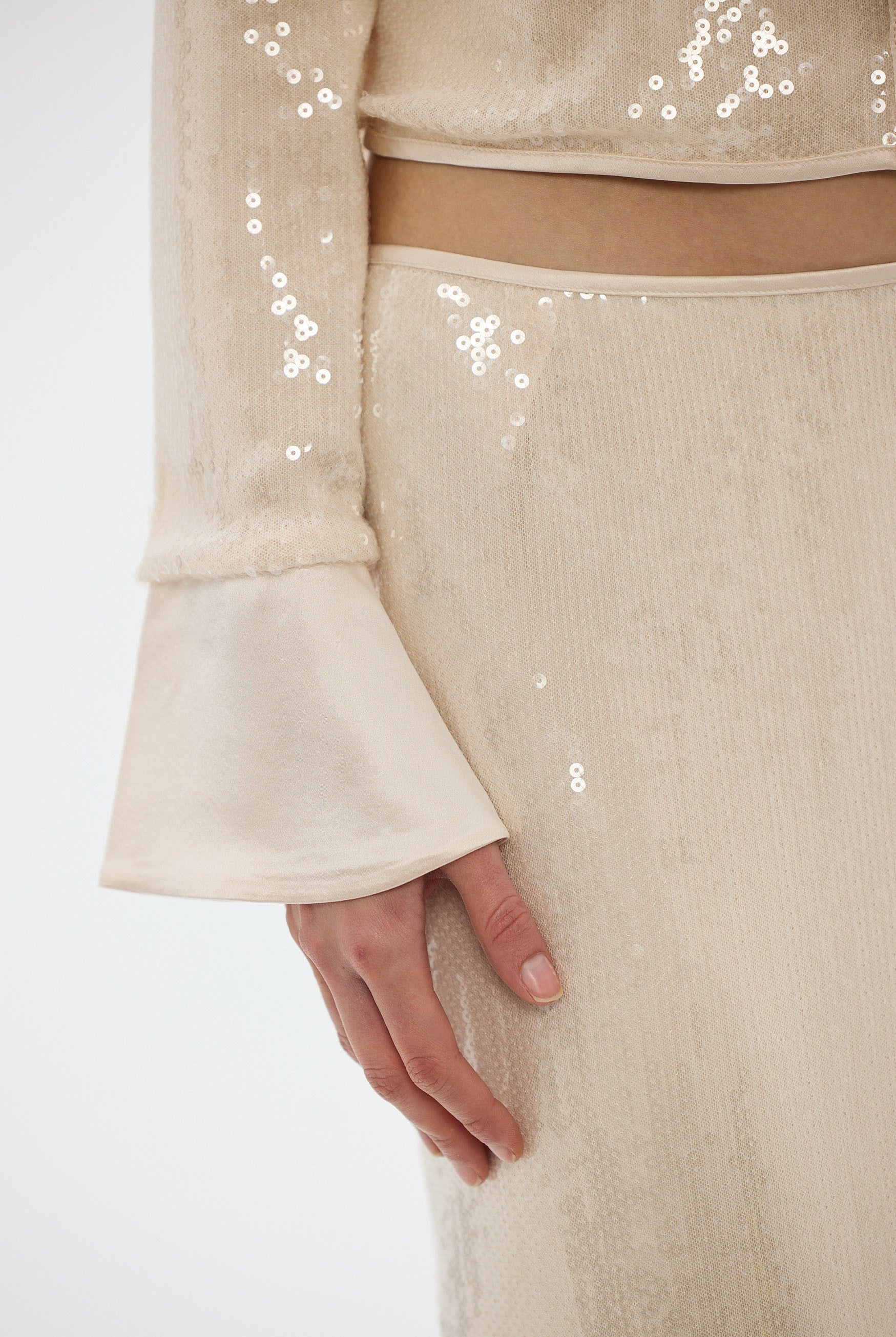 bubish Nadine Sequin Skirt Pale Pink PARTY SKIRT