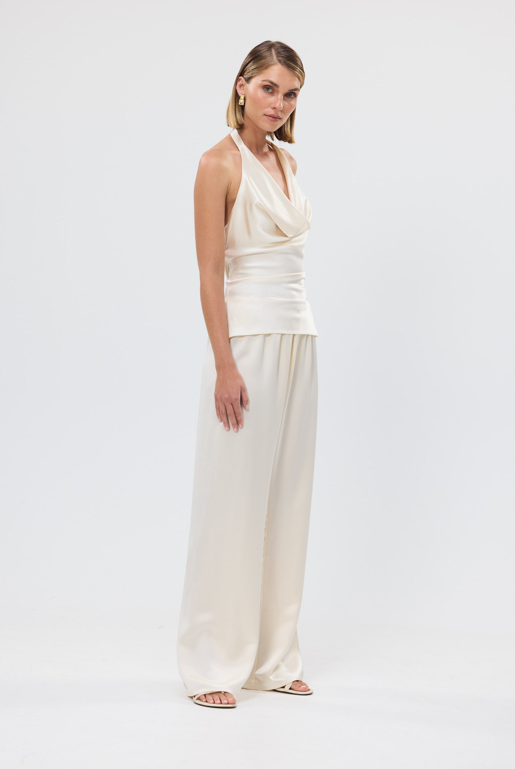 Paige Cowl Neck Top Ivory PARTY TOP