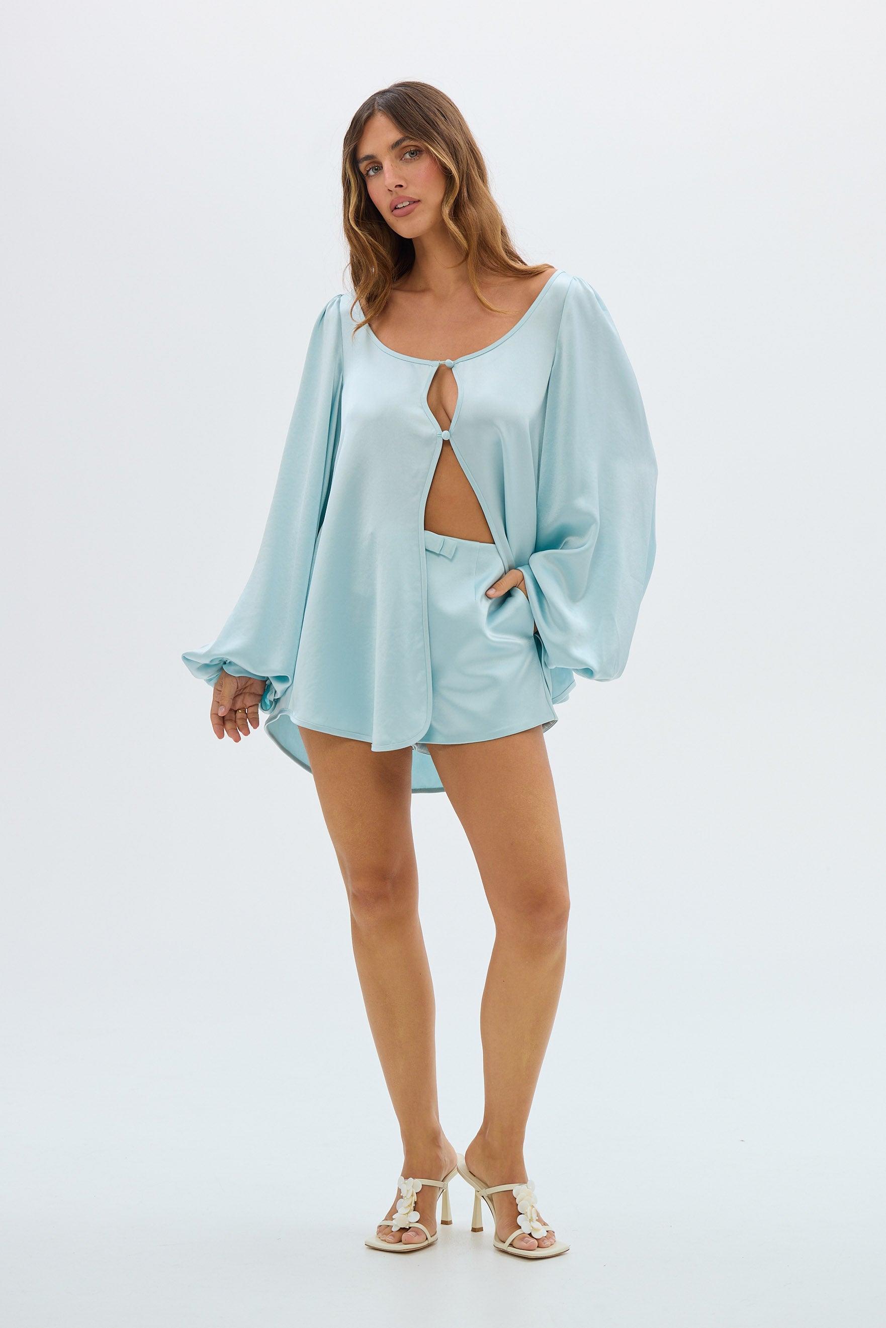 bubish Penelope Bow Hot Short Pastel Blue SHORTS