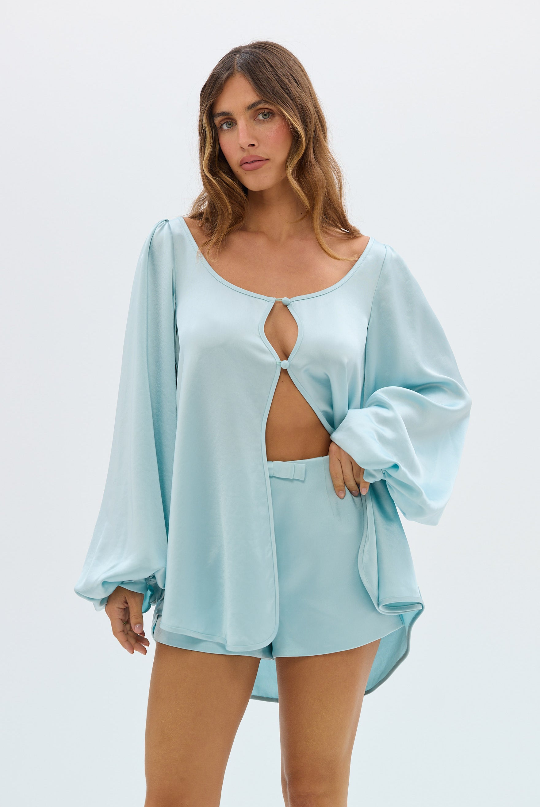 bubish Penelope Bow Hot Short Pastel Blue SHORTS