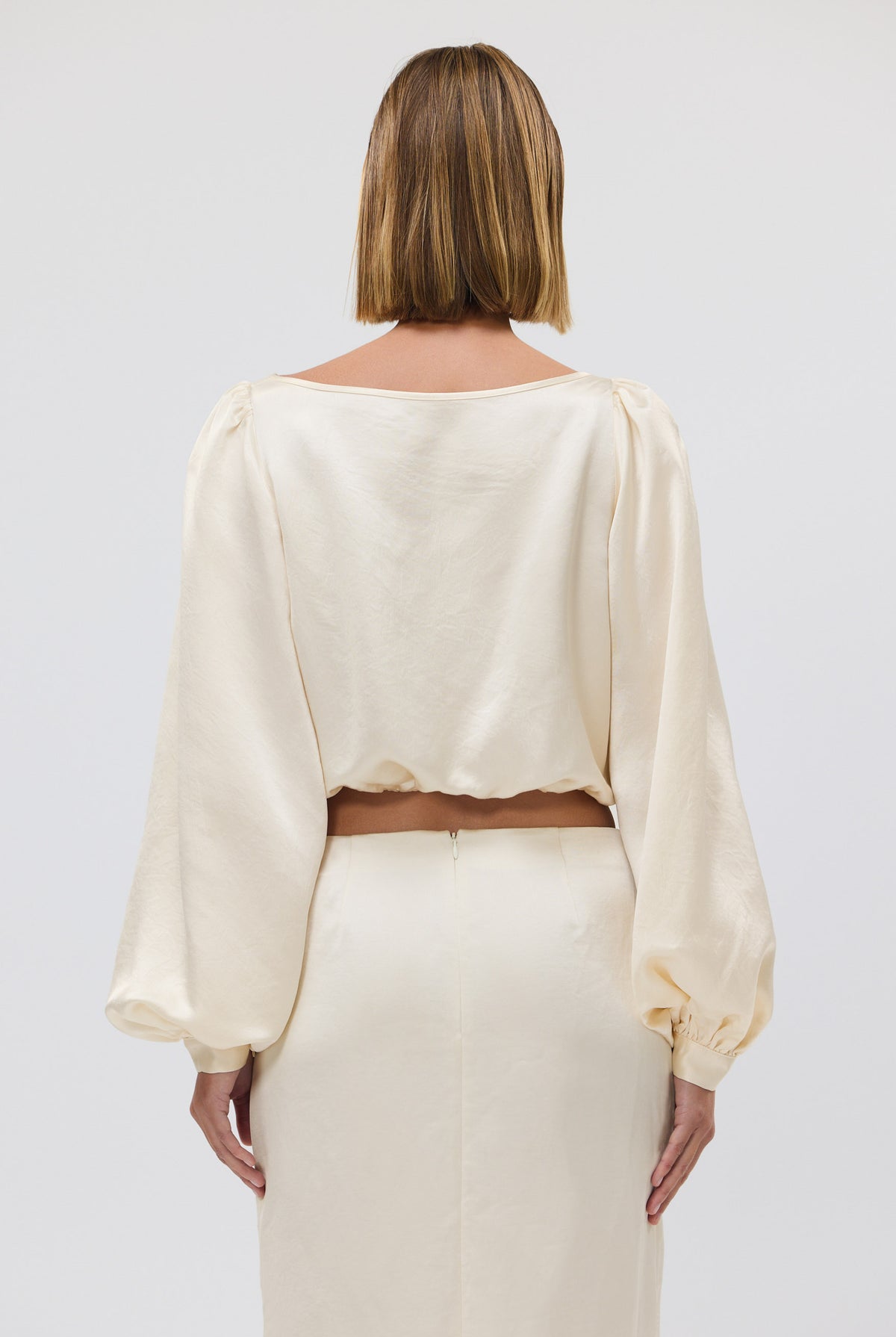 bubish Penelope Cropped Blouse Ivory CROPPED PARTY TOP