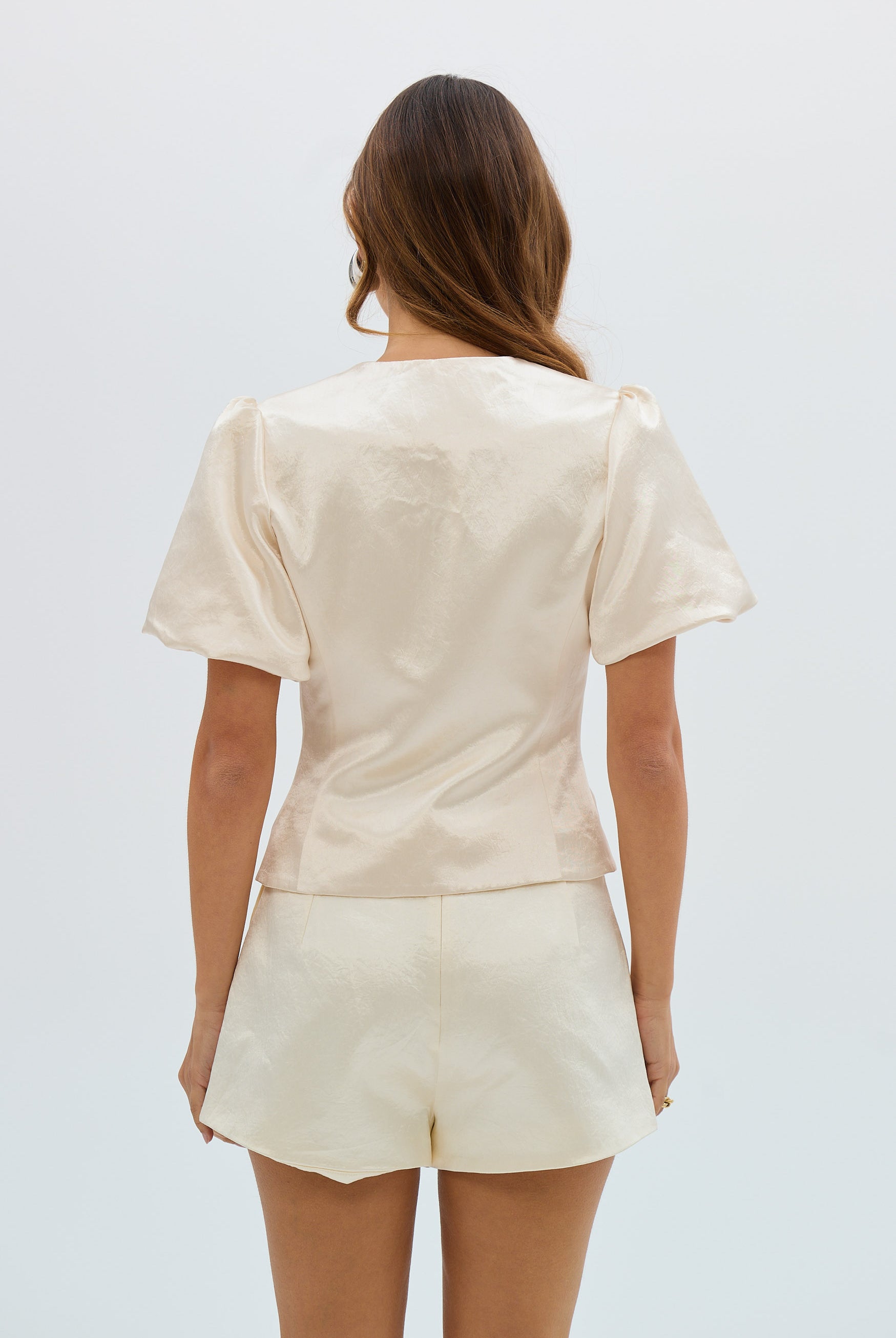 bubish Poppy Bubble Sleeve Blouse Ivory TOP