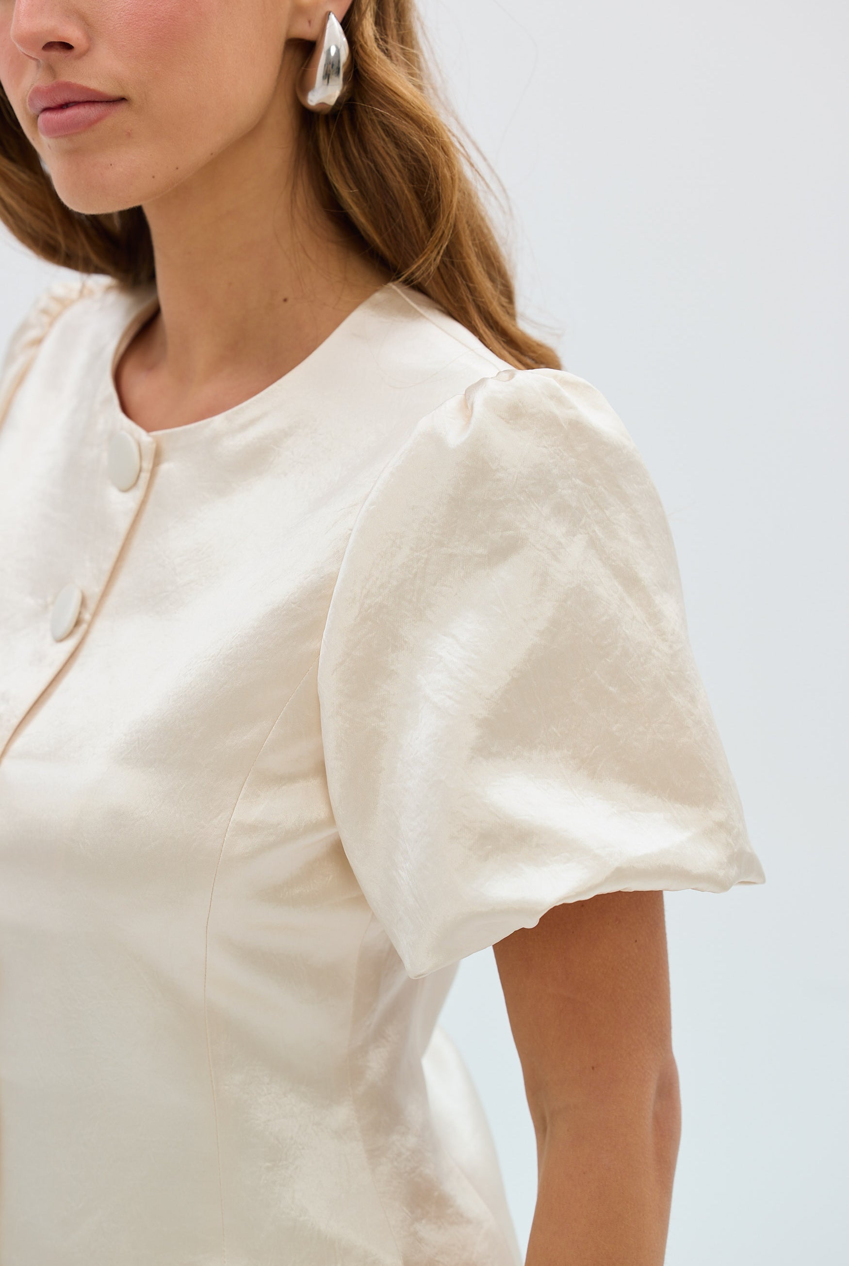 bubish Poppy Bubble Sleeve Blouse Ivory TOP