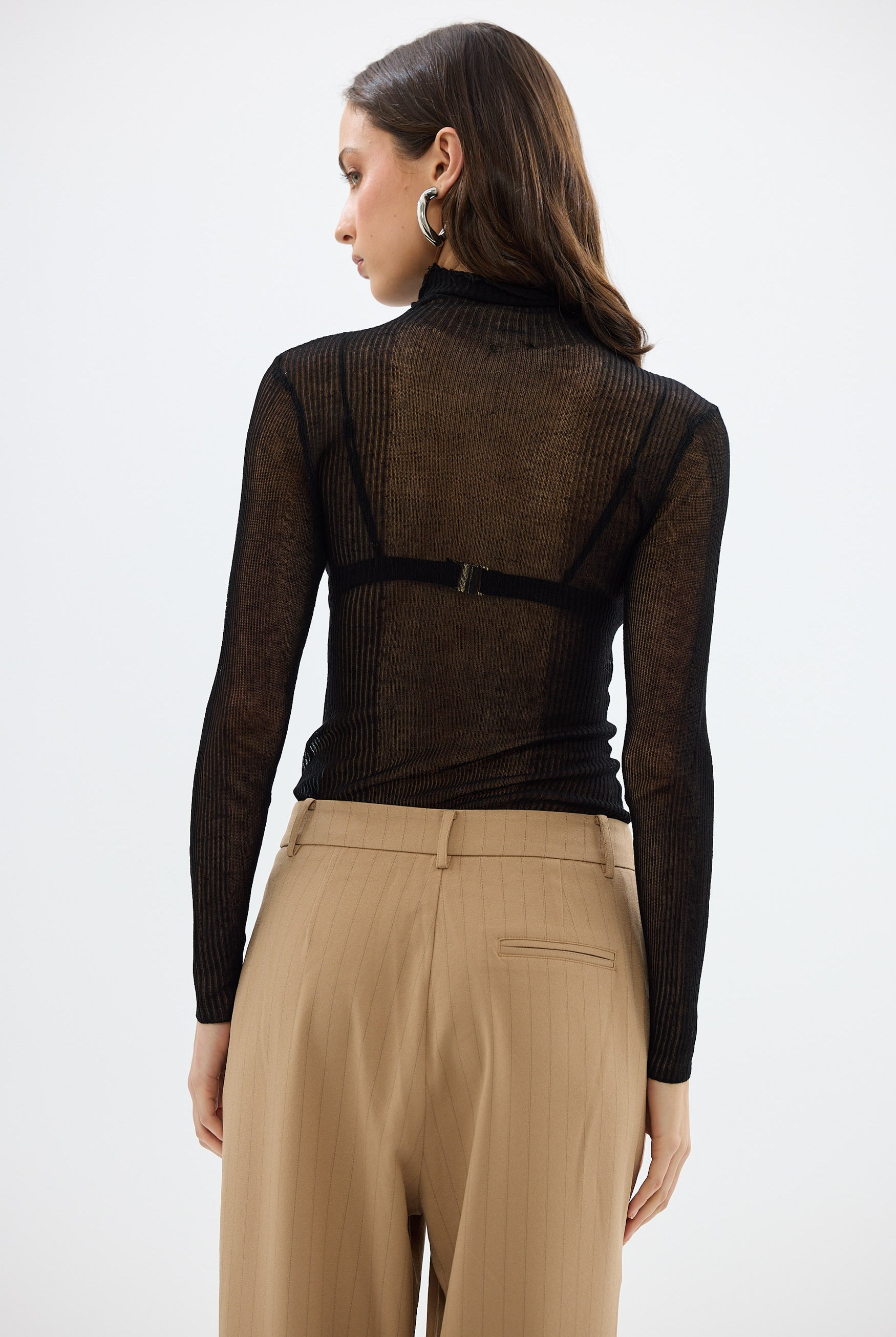 bubish Riley Long Sleeve Sheer Top Black SHEER LONG SLEEVE TOP