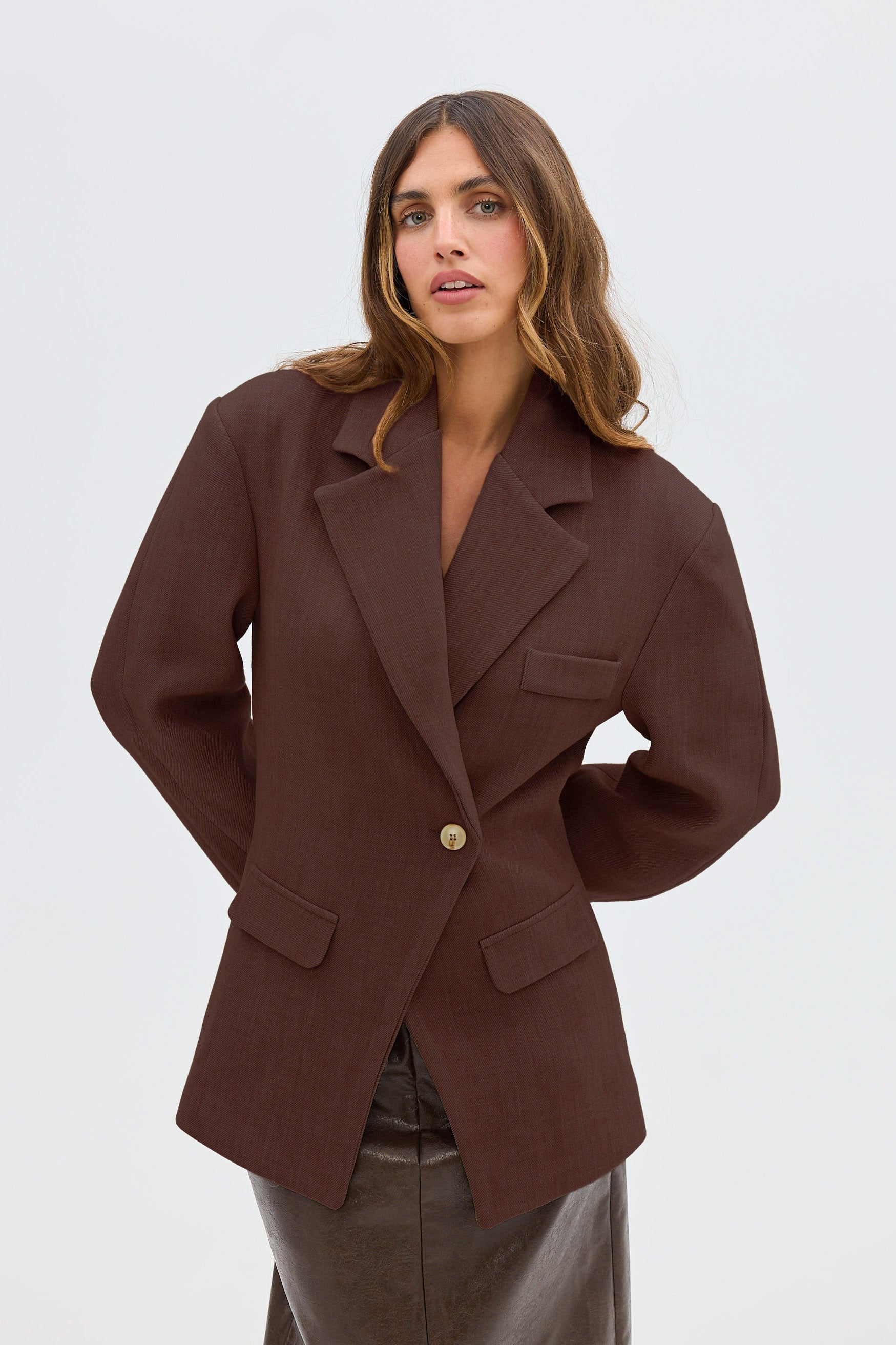 bubish Saskia Cinched Blazer - Chocolate BLAZER