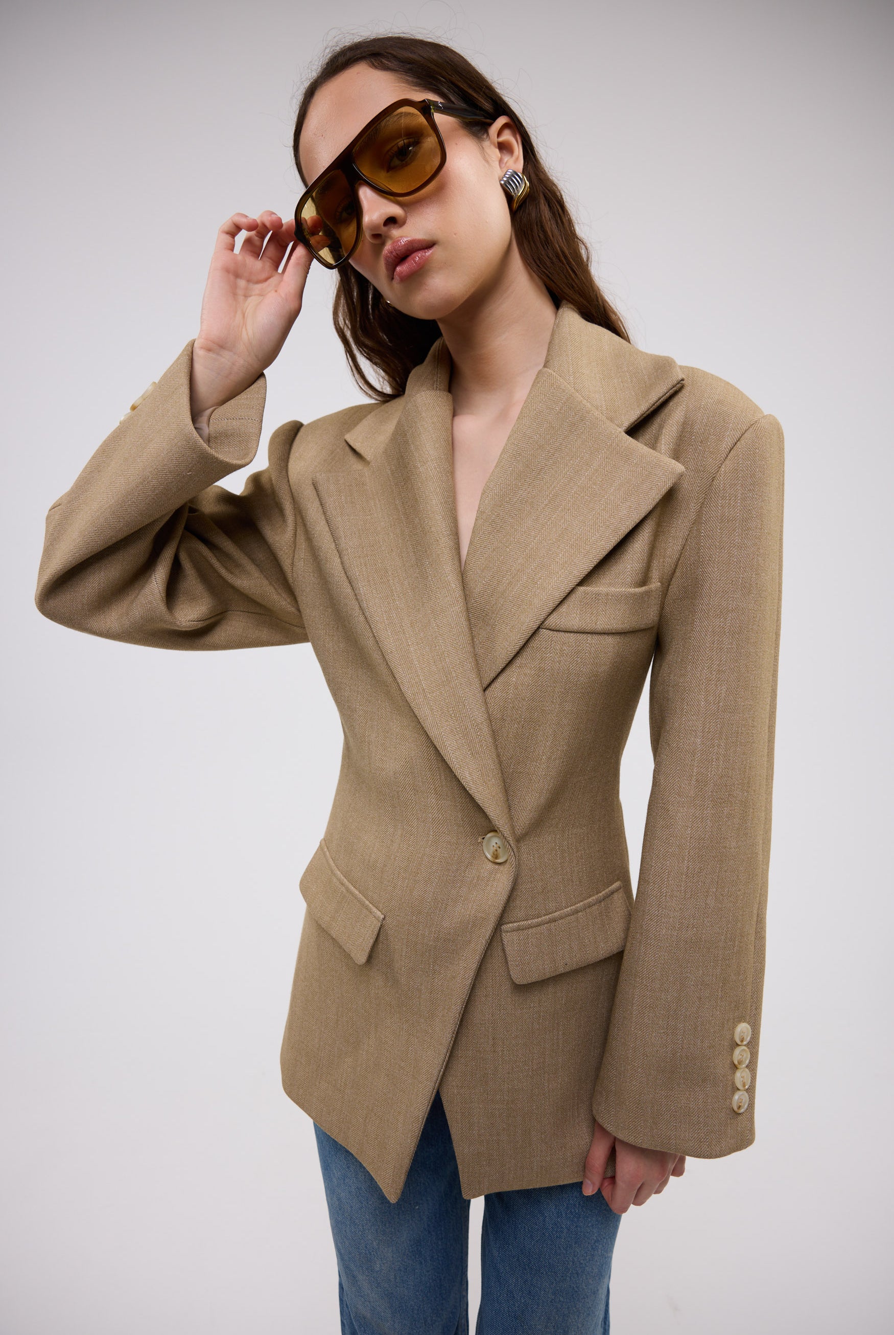 bubish Saskia Cinched Blazer Caramel CINCHED BLAZER