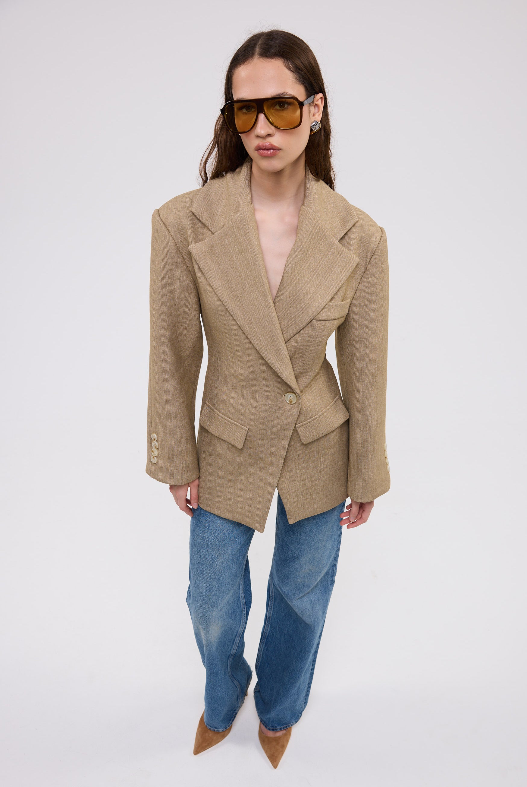 bubish Saskia Cinched Blazer Caramel CINCHED BLAZER