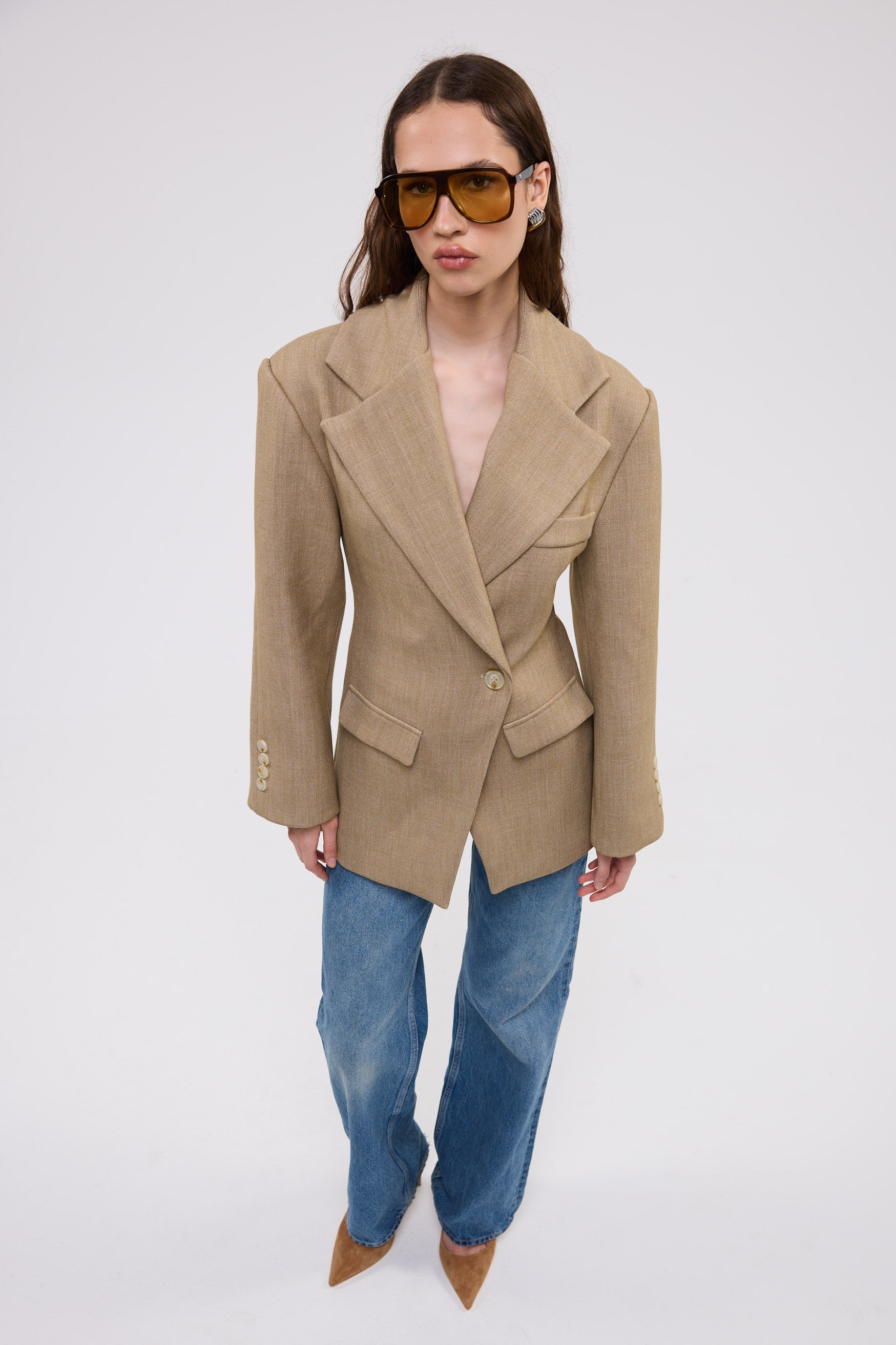 bubish Saskia Cinched Blazer Caramel CINCHED BLAZER