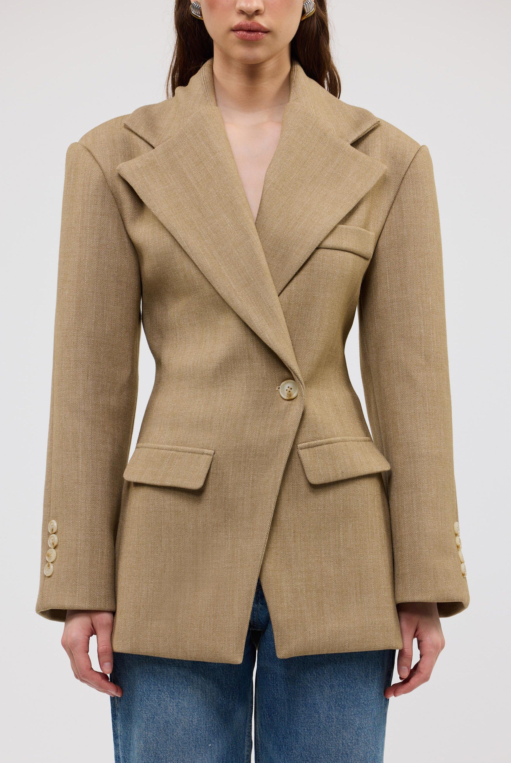 bubish Saskia Cinched Blazer Caramel CINCHED BLAZER