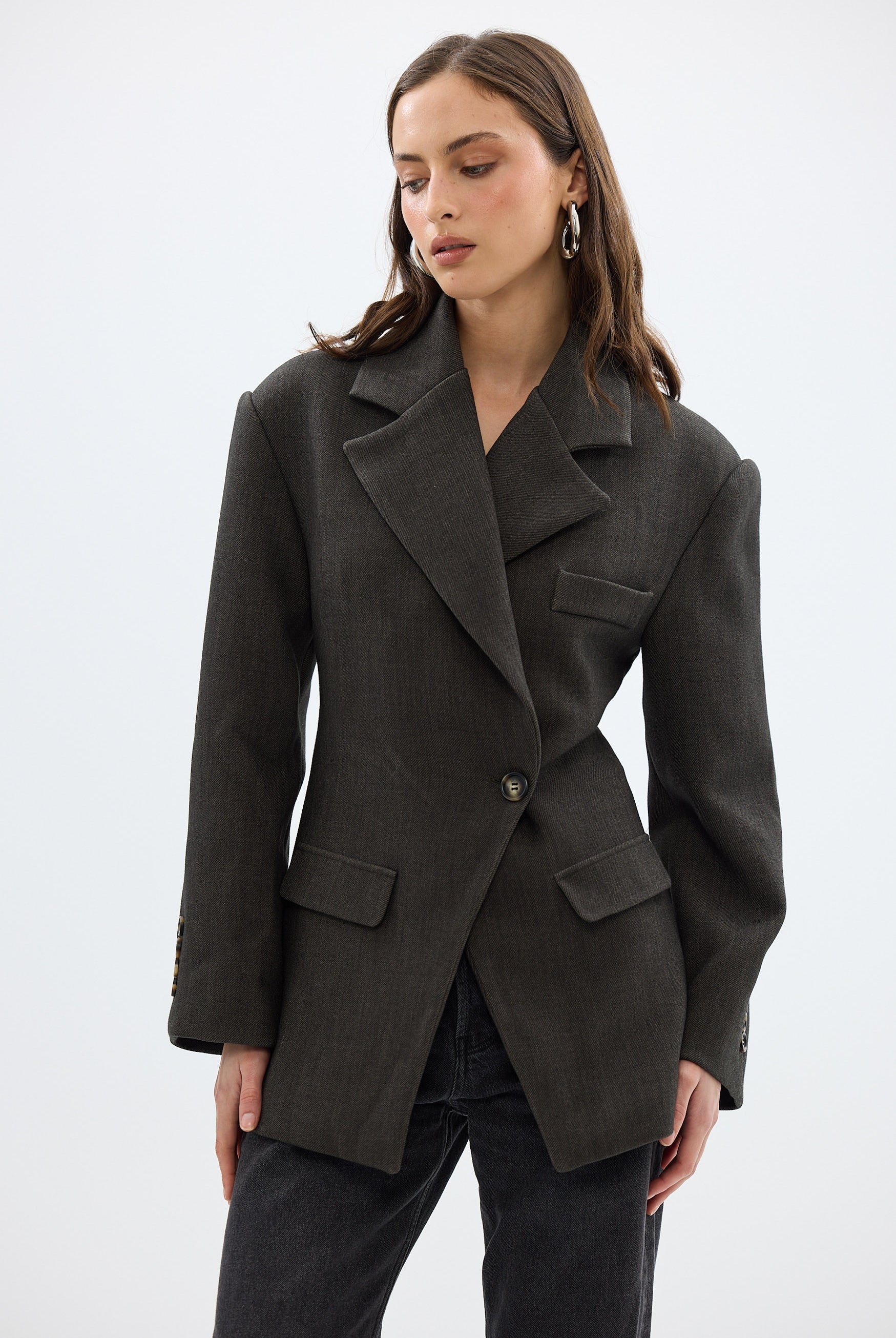 bubish Saskia Cinched Blazer Charcoal CINCHED BLAZER