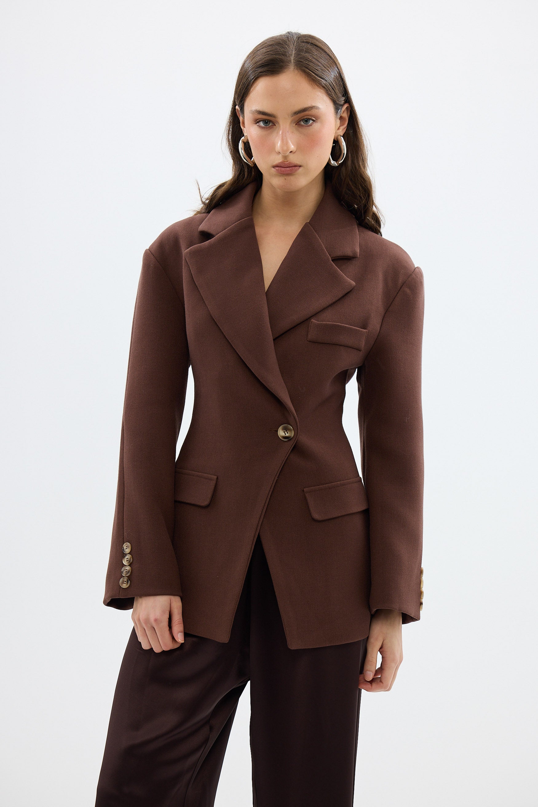 bubish Saskia Cinched Blazer - Chocolate BLAZER