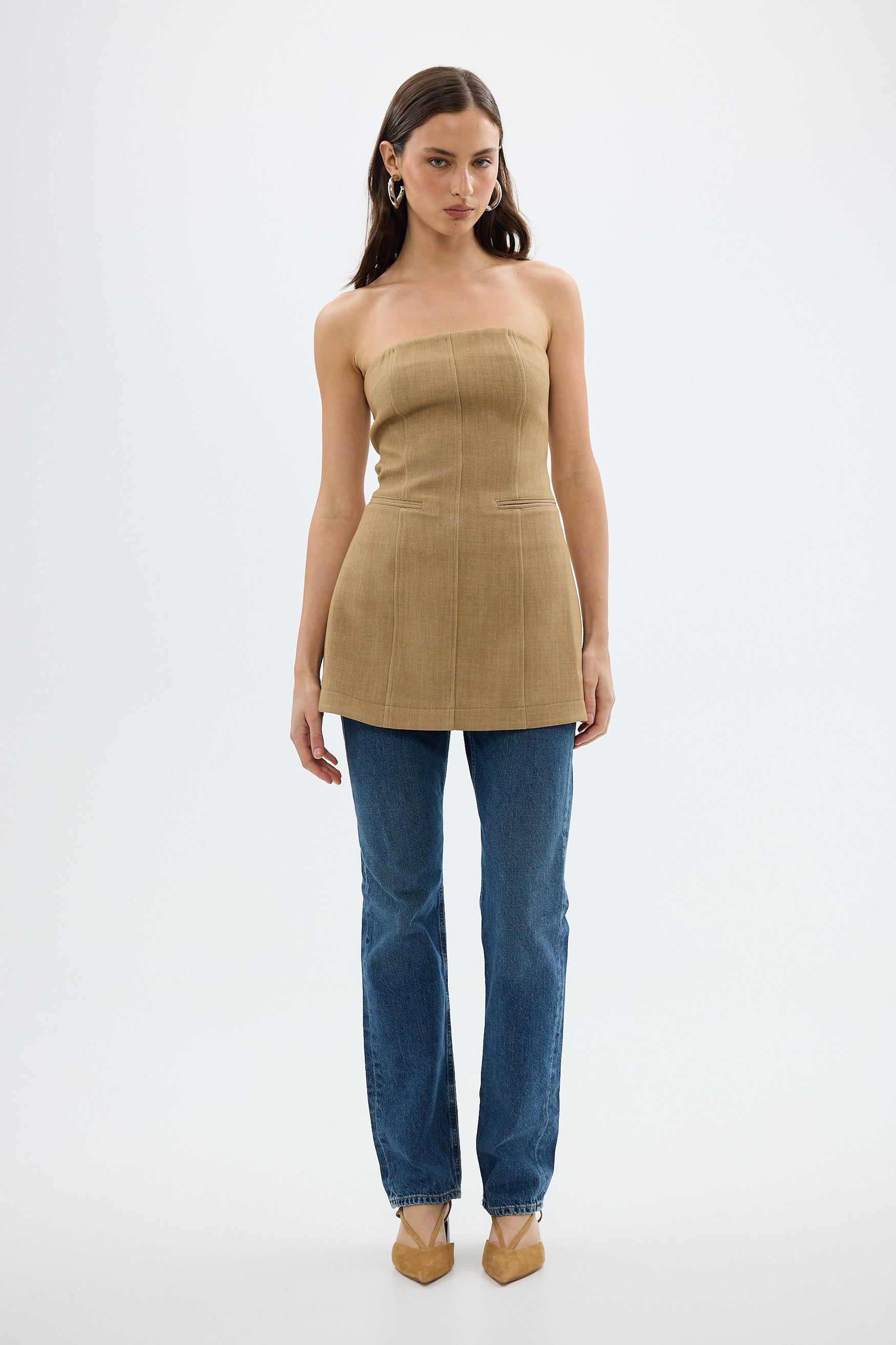 bubish Saskia Dress Caramel STRAPLESS DRESS