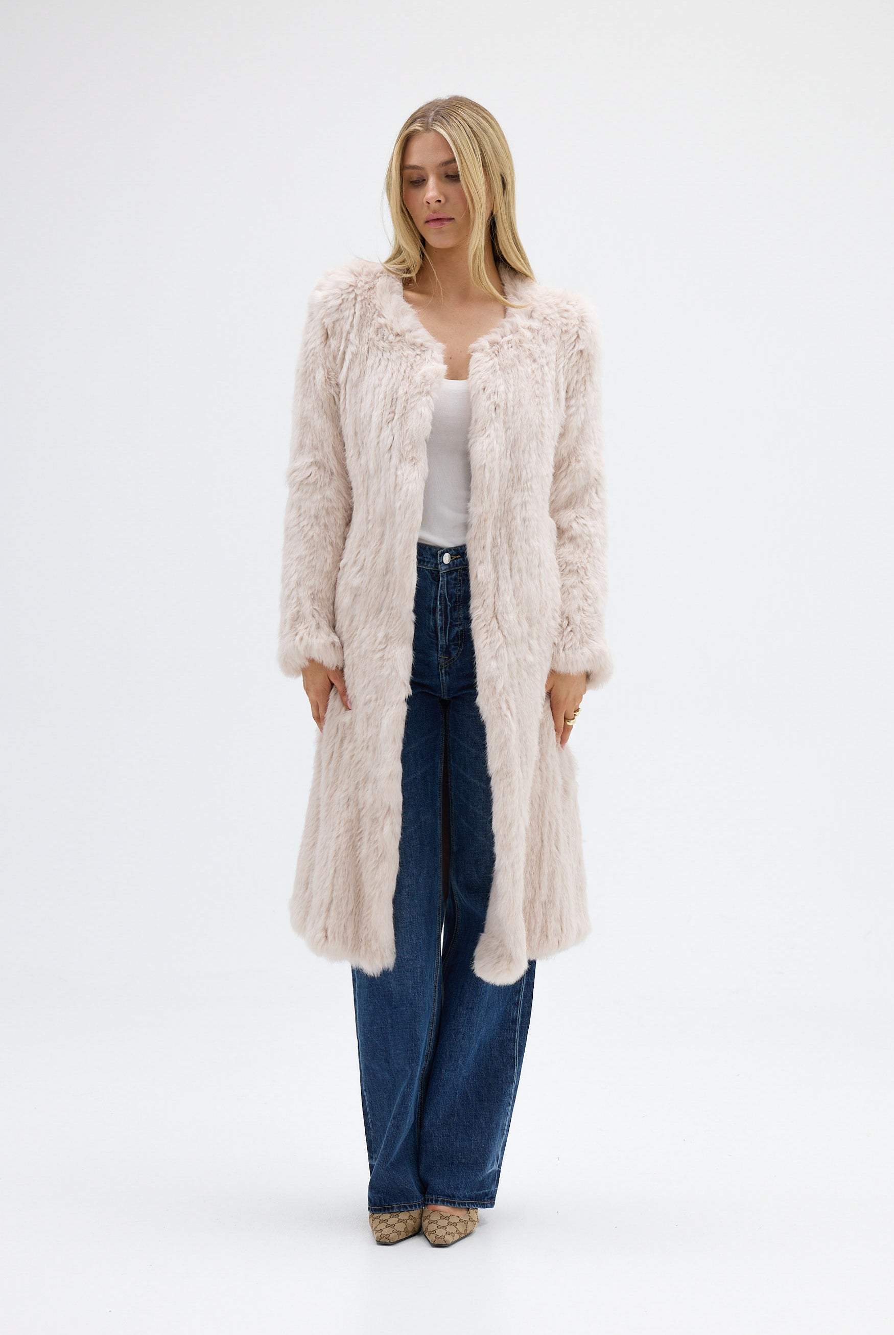 bubish Stella Fur Coat Stone JACKET