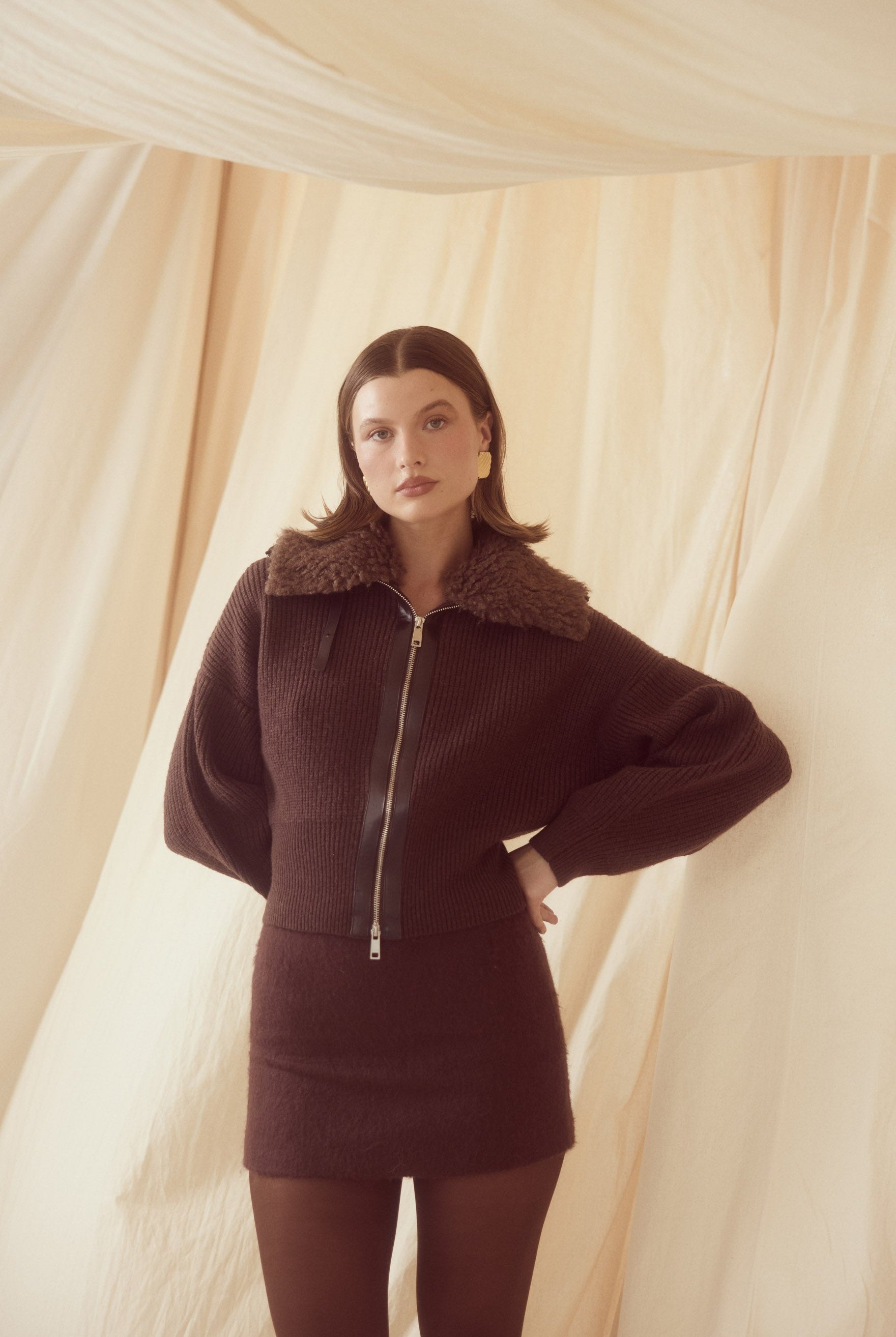 bubish Alma Wool Skirt Chocolate SKIRT