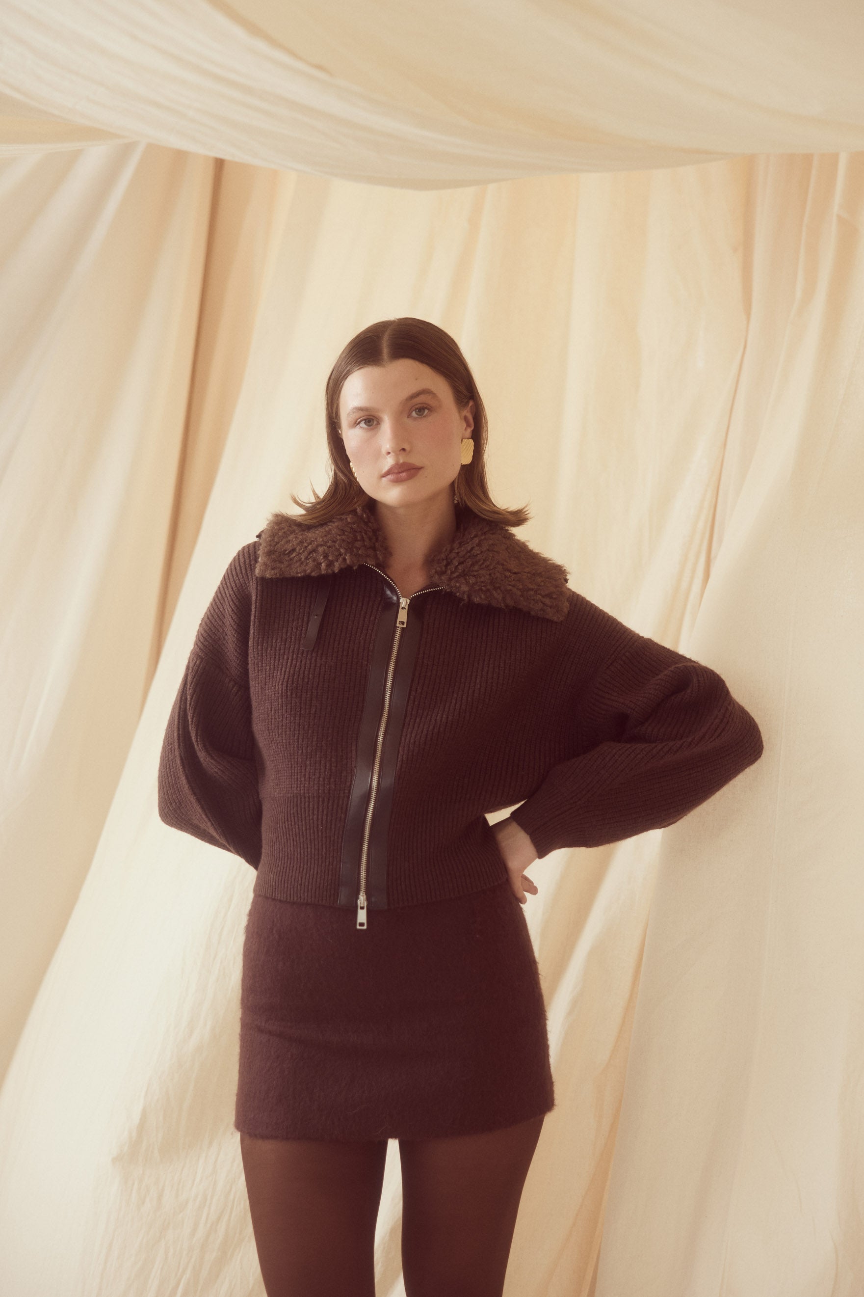 bubish Alma Wool Skirt Chocolate SKIRT