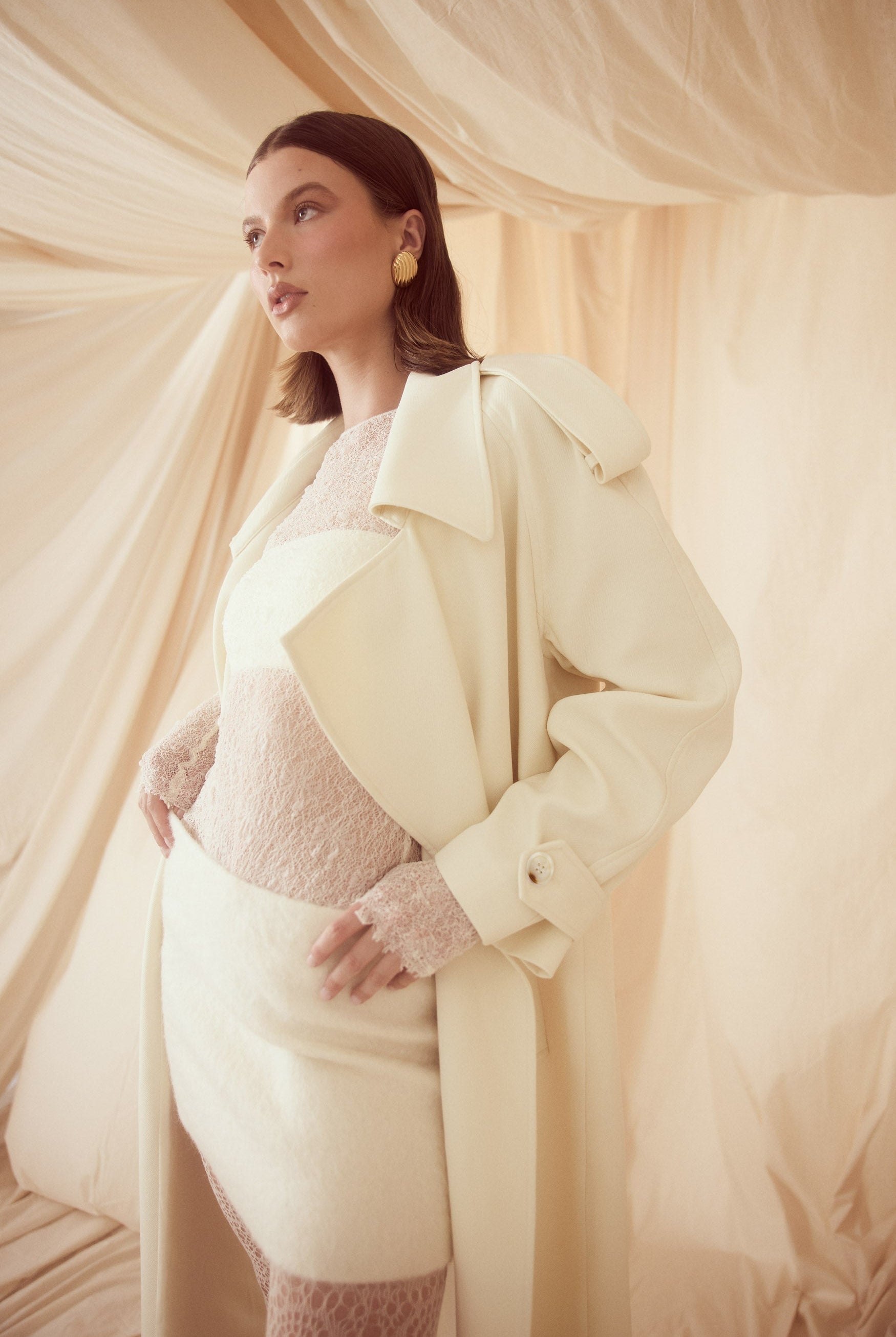 bubish Alma Wool Skirt Ivory SKIRT