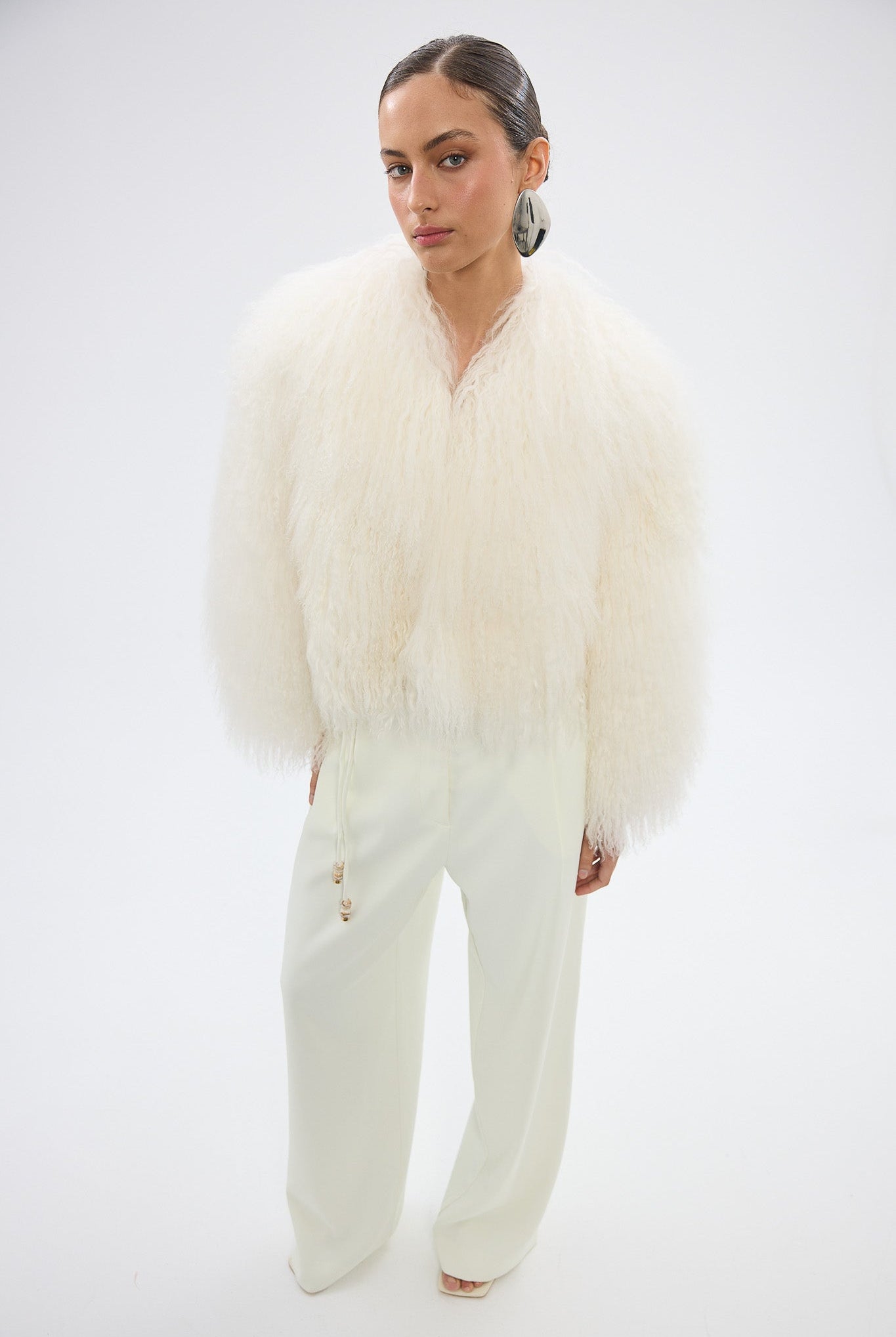 bubish Georgina Jacket - White WOOL SHEARLING JACKET