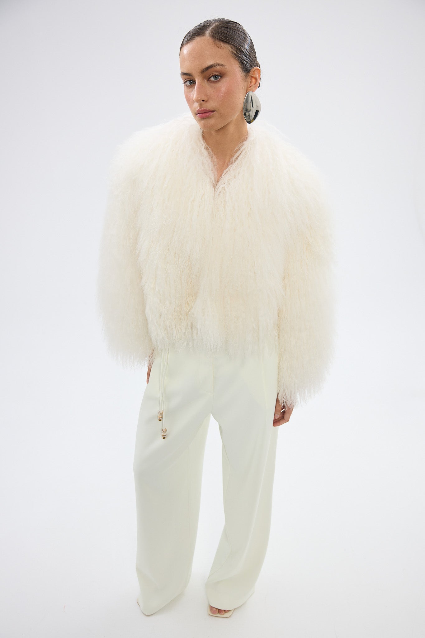 bubish Georgina Jacket - White WOOL SHEARLING JACKET