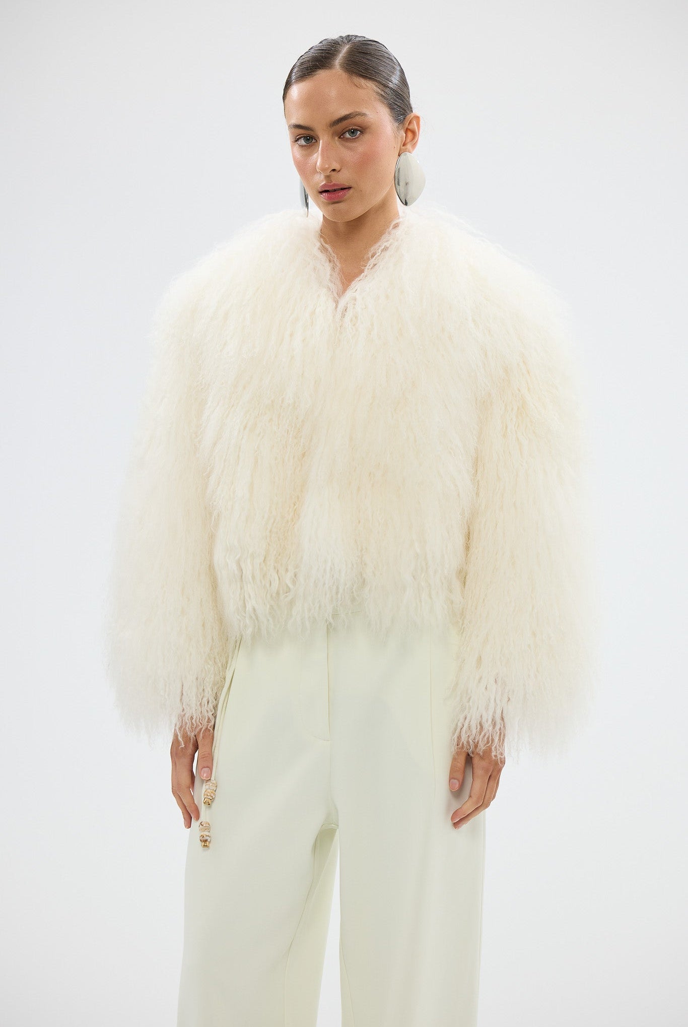 bubish Georgina Jacket - White WOOL SHEARLING JACKET