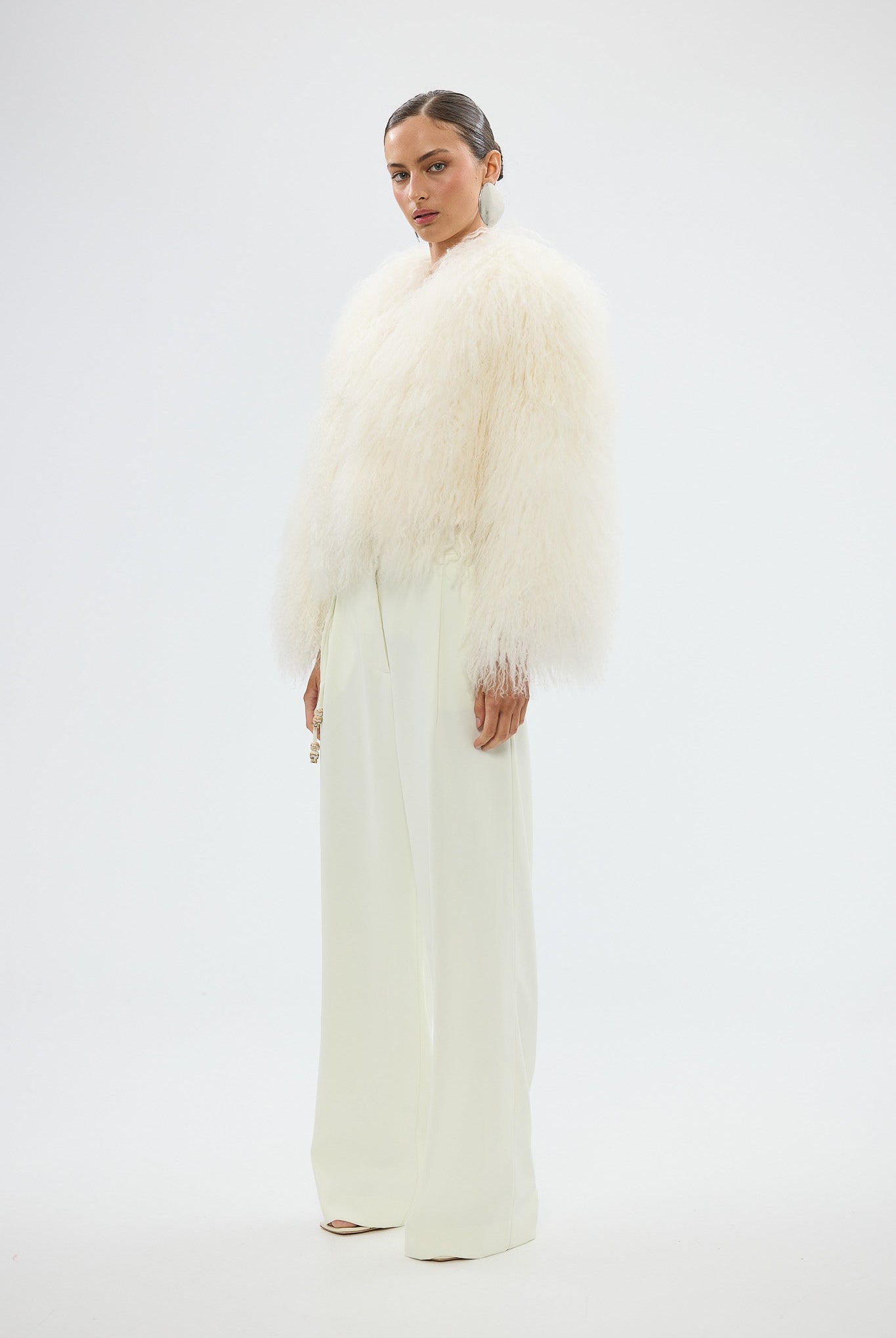 bubish Georgina Jacket - White WOOL SHEARLING JACKET