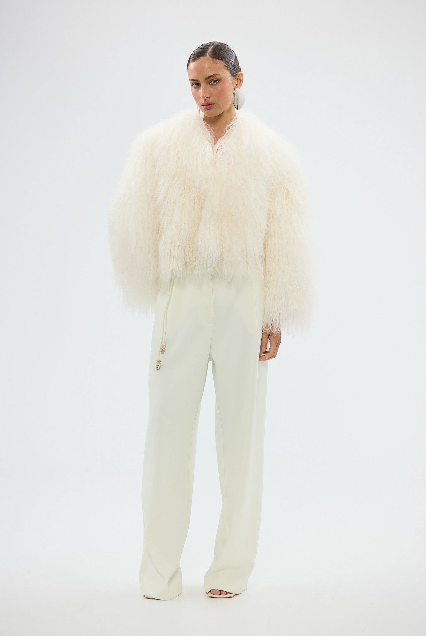 bubish Georgina Jacket - White WOOL SHEARLING JACKET
