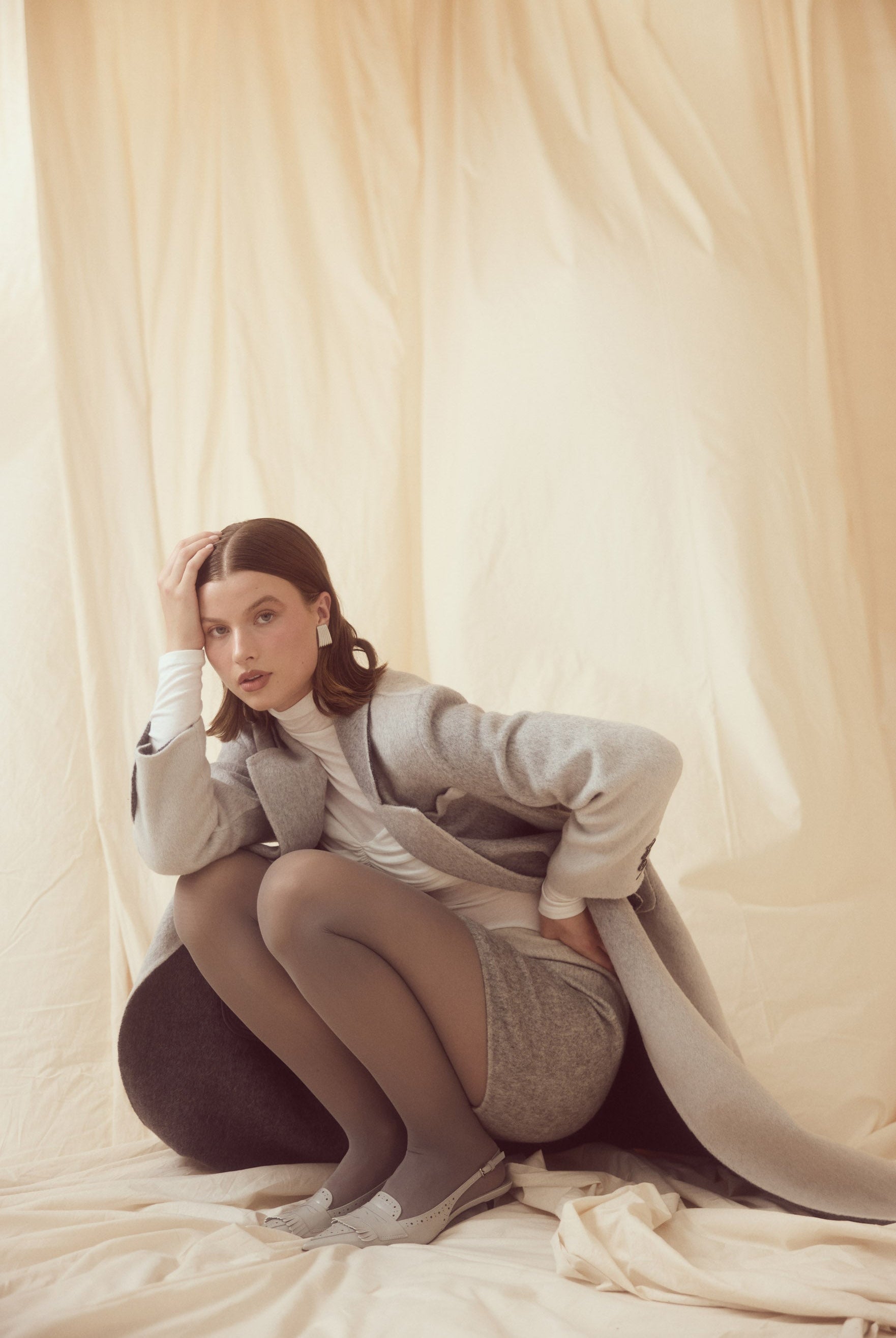 bubish Isla Wool Coat Grey Marle COAT