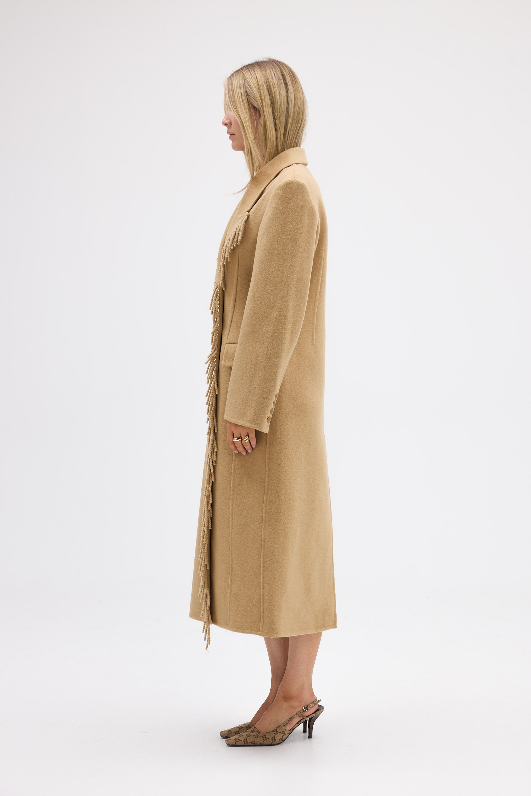 bubish Kate Fringe Tassel Wool Coat Walnut JACKETS