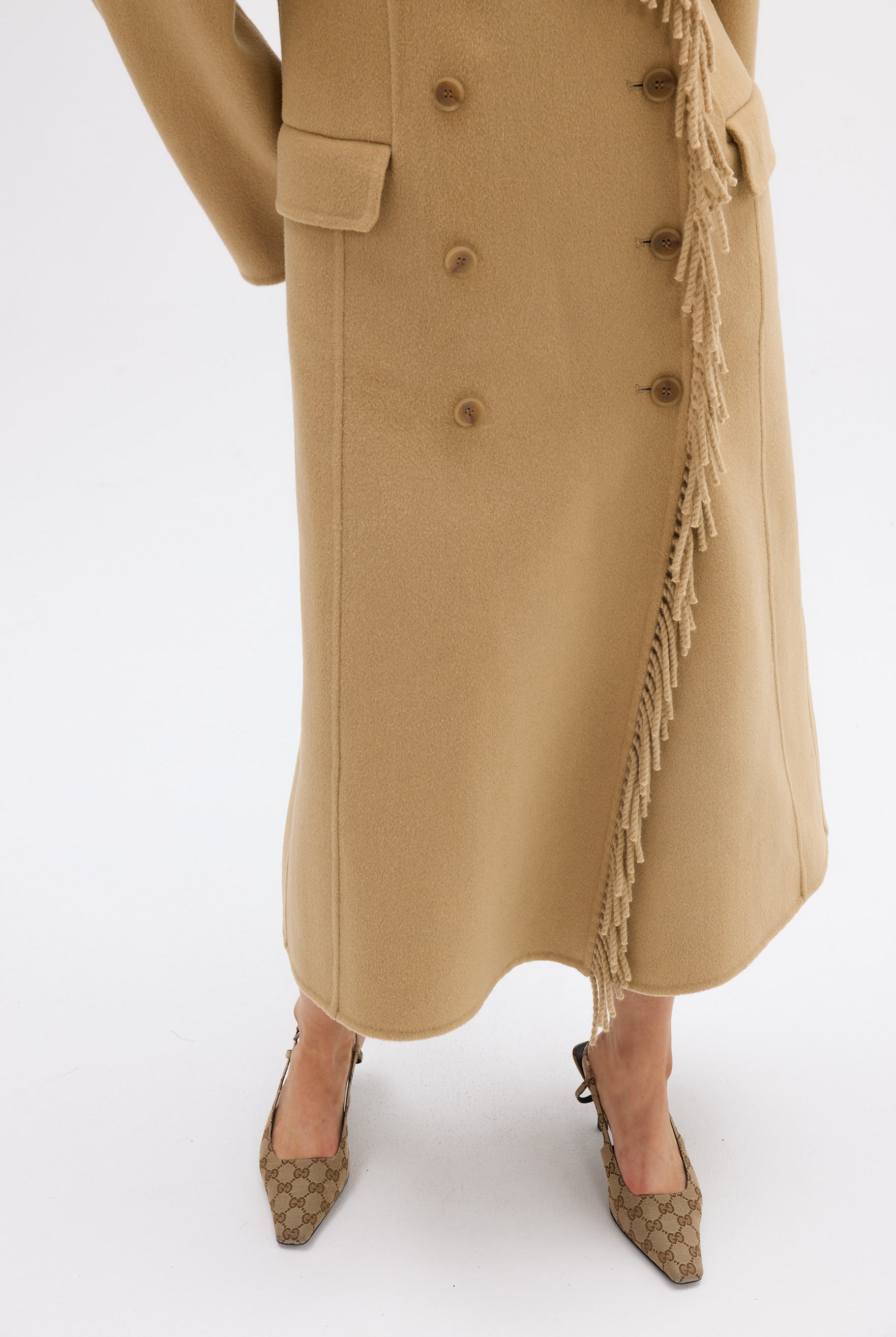 bubish Kate Fringe Tassel Wool Coat Walnut JACKETS
