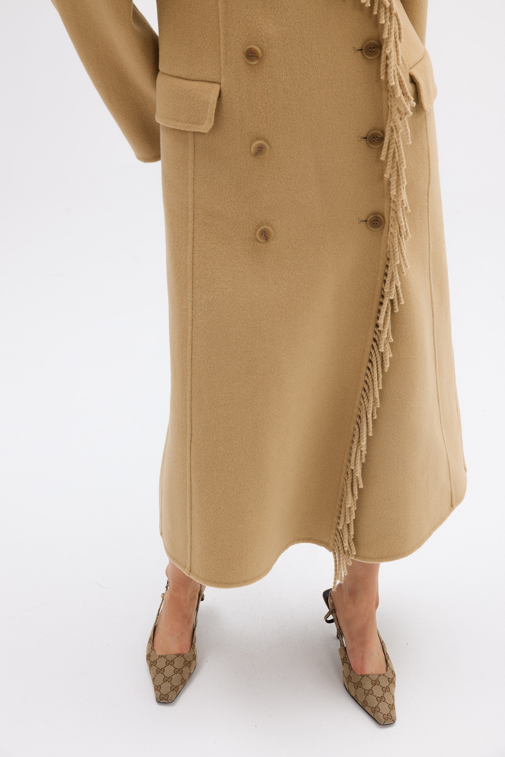 bubish Kate Fringe Tassel Wool Coat Walnut JACKETS