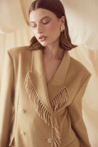 bubish Kate Fringe Tassel Wool Coat Walnut JACKETS