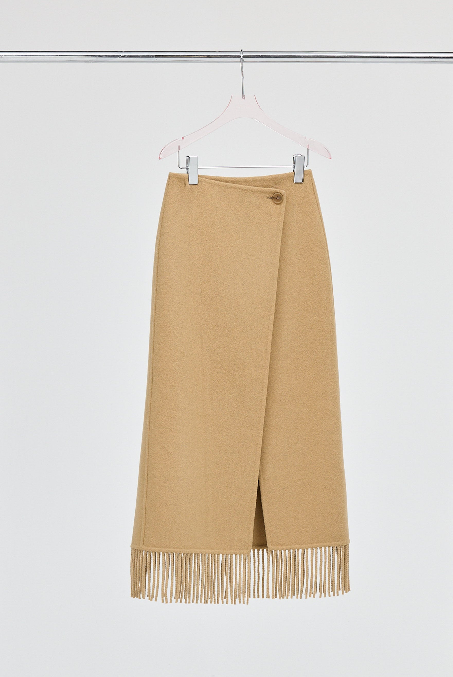 bubish Kate Fringe Tassel Wrap Wool Skirt Walnut SKIRT