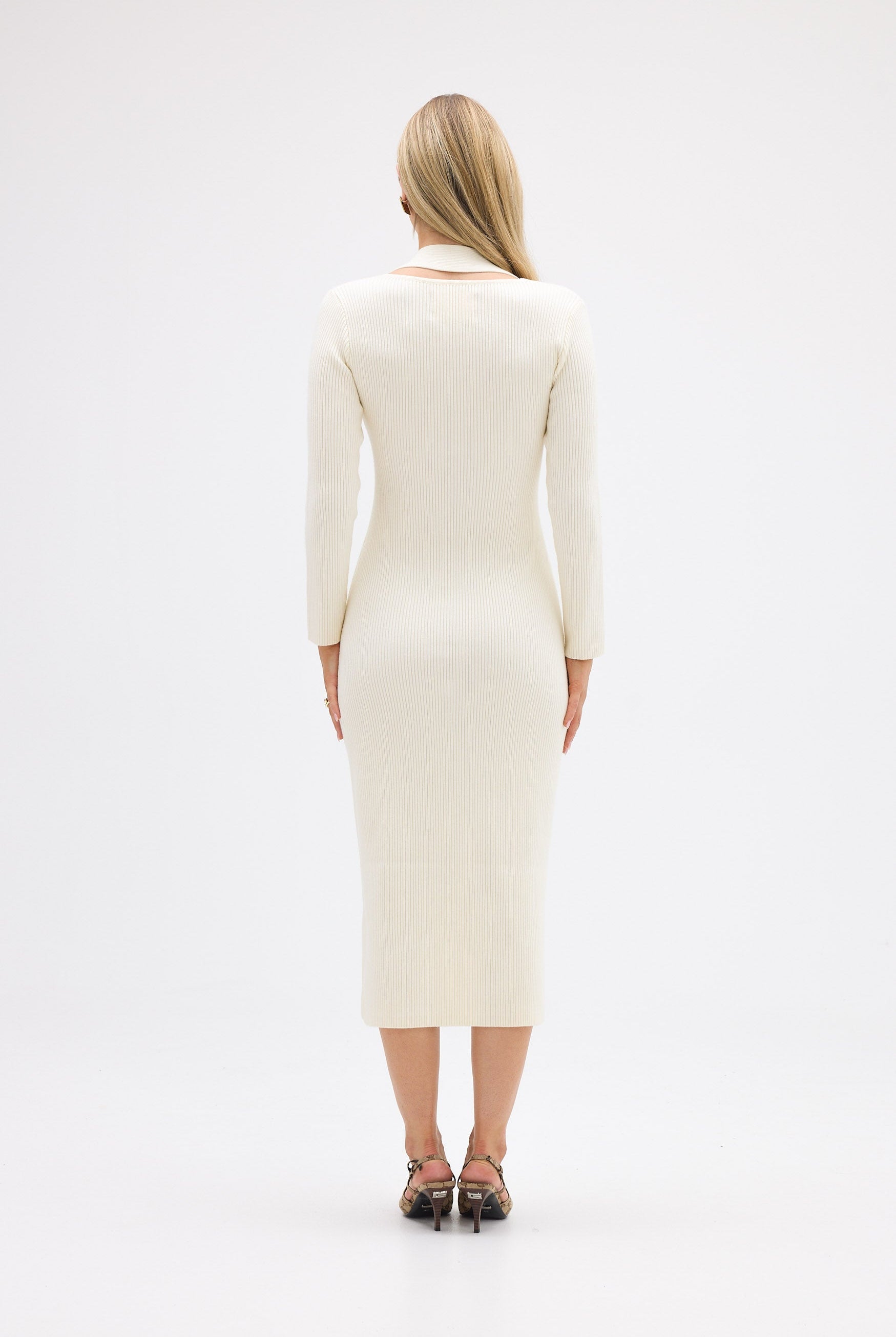 bubish Maisie Knit Halter Dress Ivory DRESS