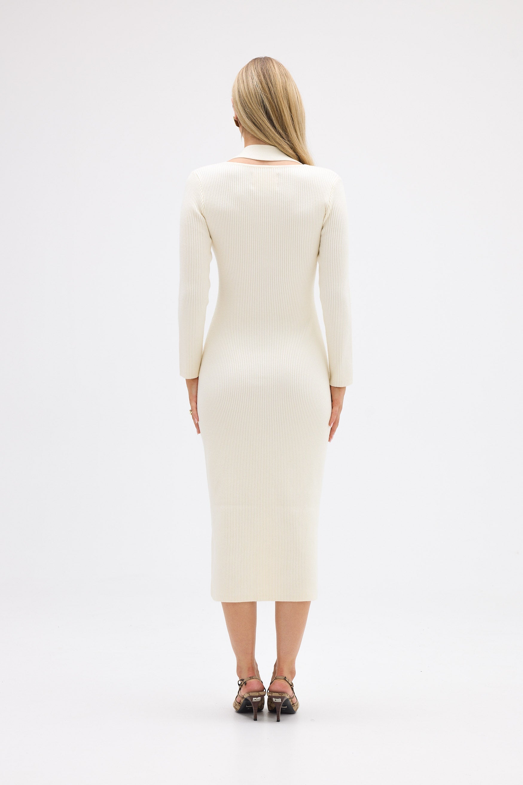 bubish Maisie Knit Halter Dress Ivory DRESS