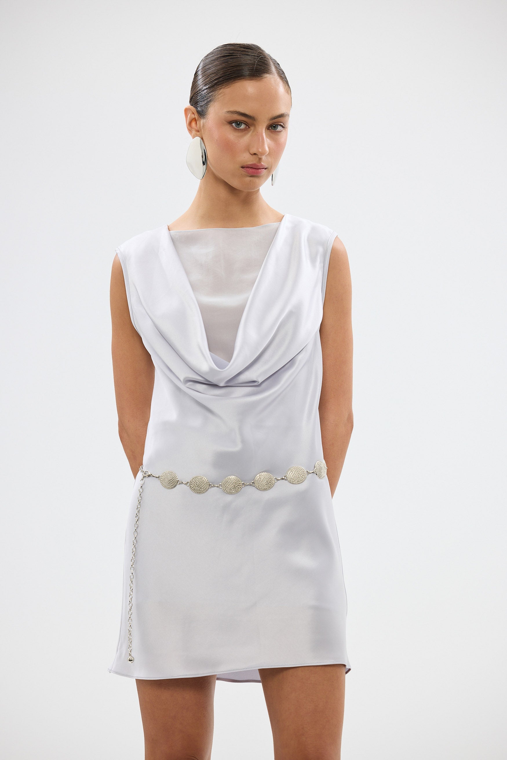 bubish Paige Cowl Neck Dress - Silver TOPS