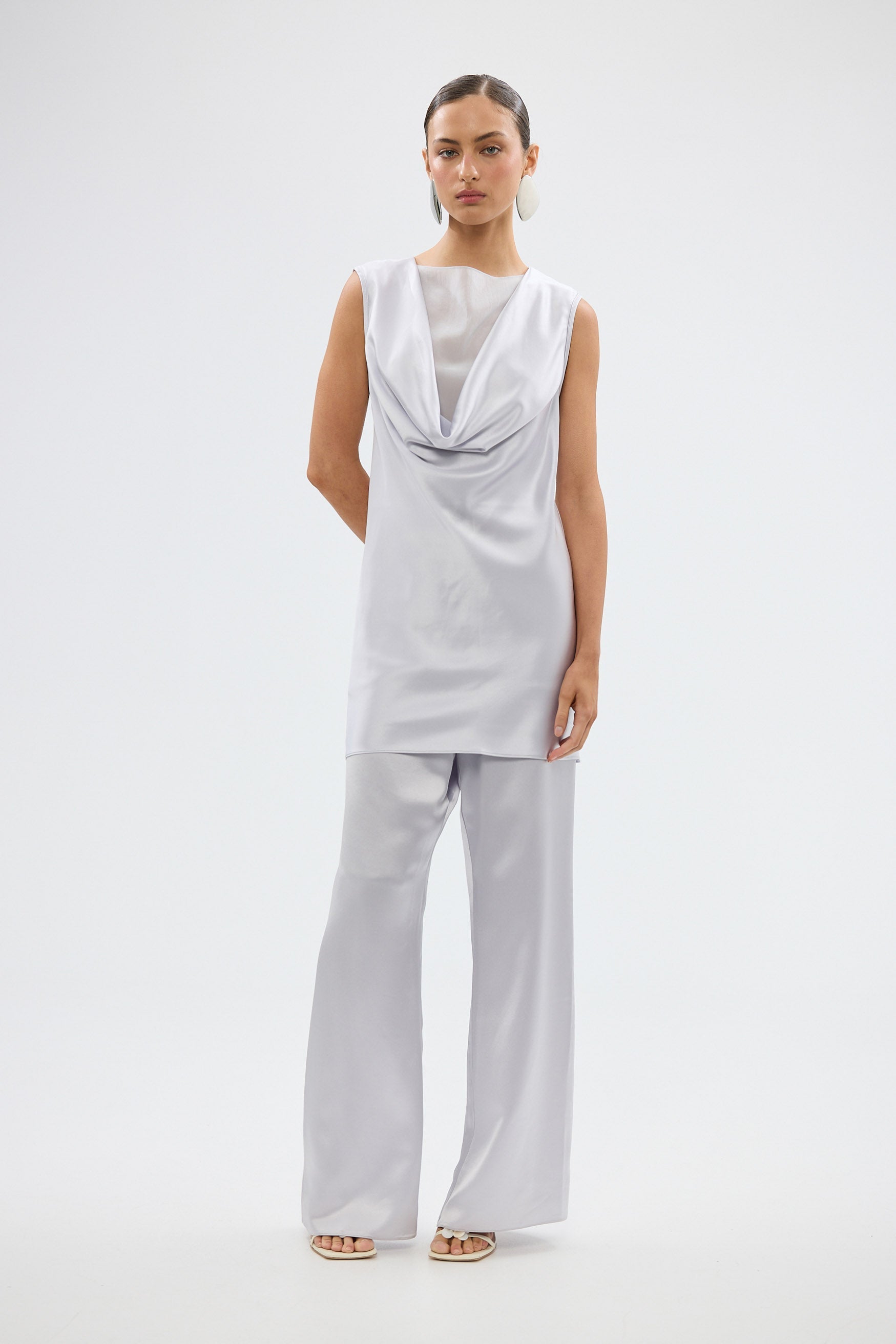 bubish Paige Cowl Neck Dress - Silver TOPS