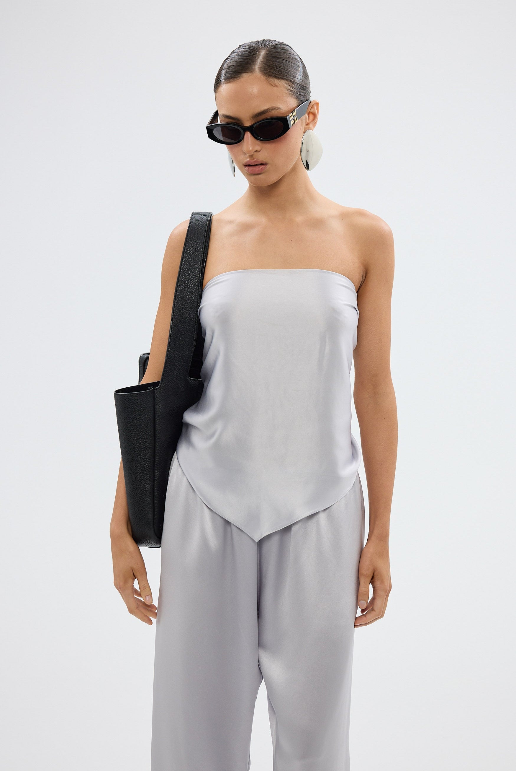 bubish Paige Scarf Top - Silver TOPS