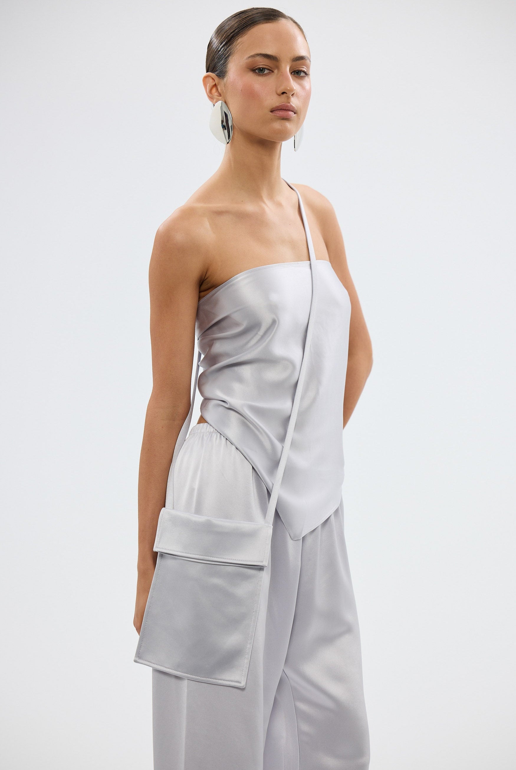 bubish Paige Scarf Top - Silver TOPS