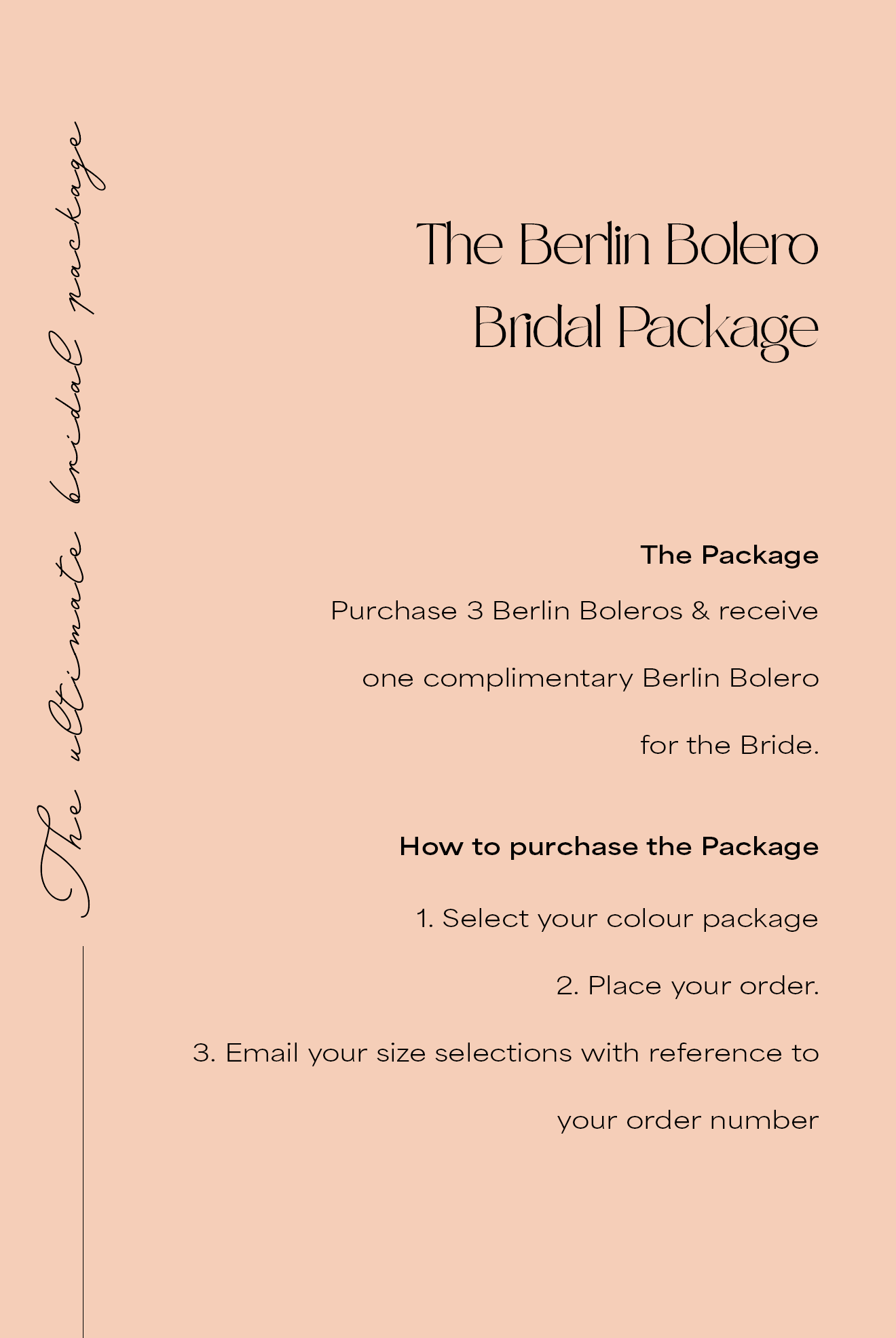 Berlin Bridal Package - 3 x Boleros + 1 complimentary Bubish