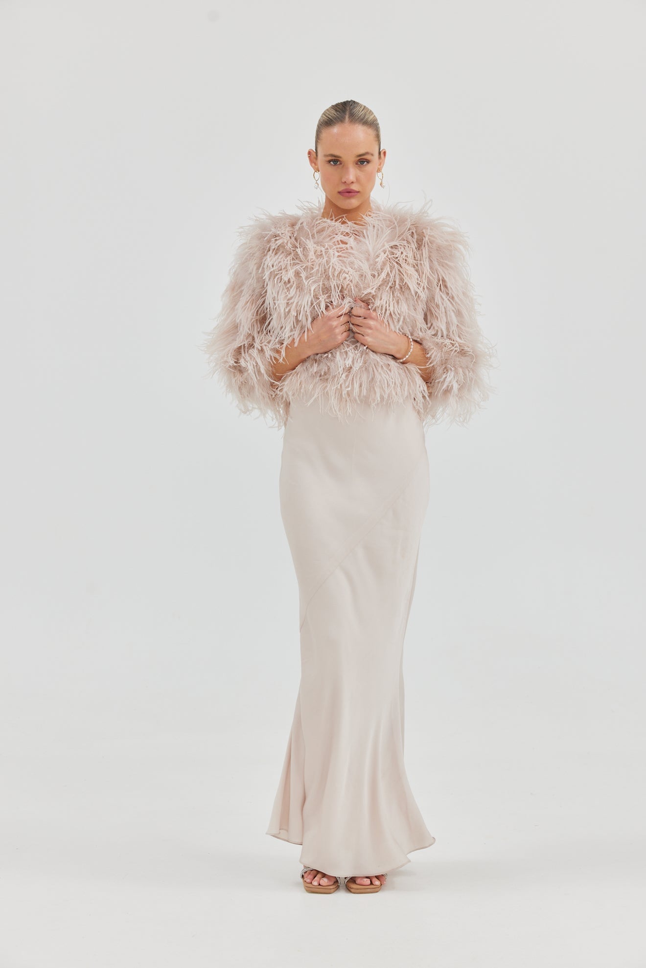 Bridal Dahlia Jacket - Blush Medium Jacket Bubish Luxe