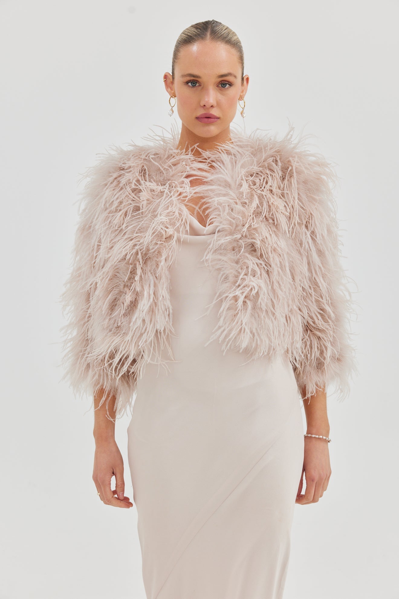 Bridal Dahlia Jacket - Blush Medium Jacket Bubish Luxe